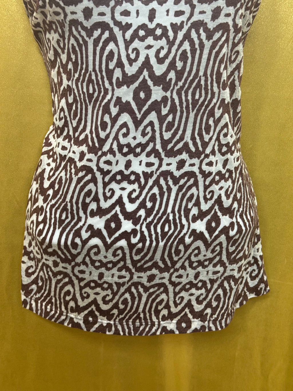 DOTS Brown & White Abstract Geometric Tank Top Size L