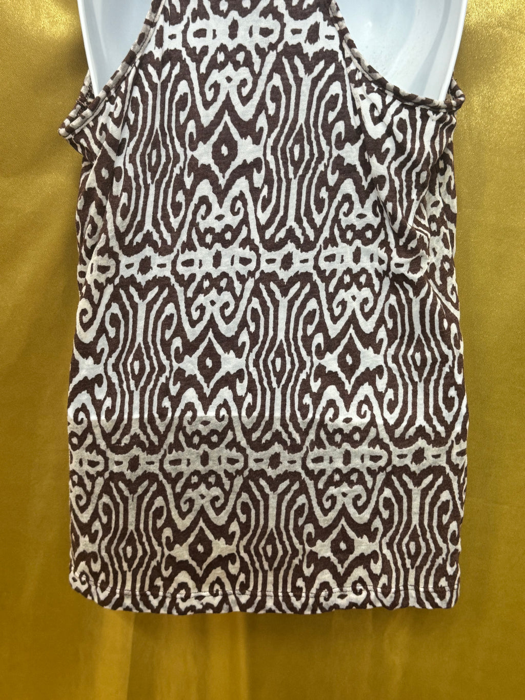 DOTS Brown & White Abstract Geometric Tank Top Size L