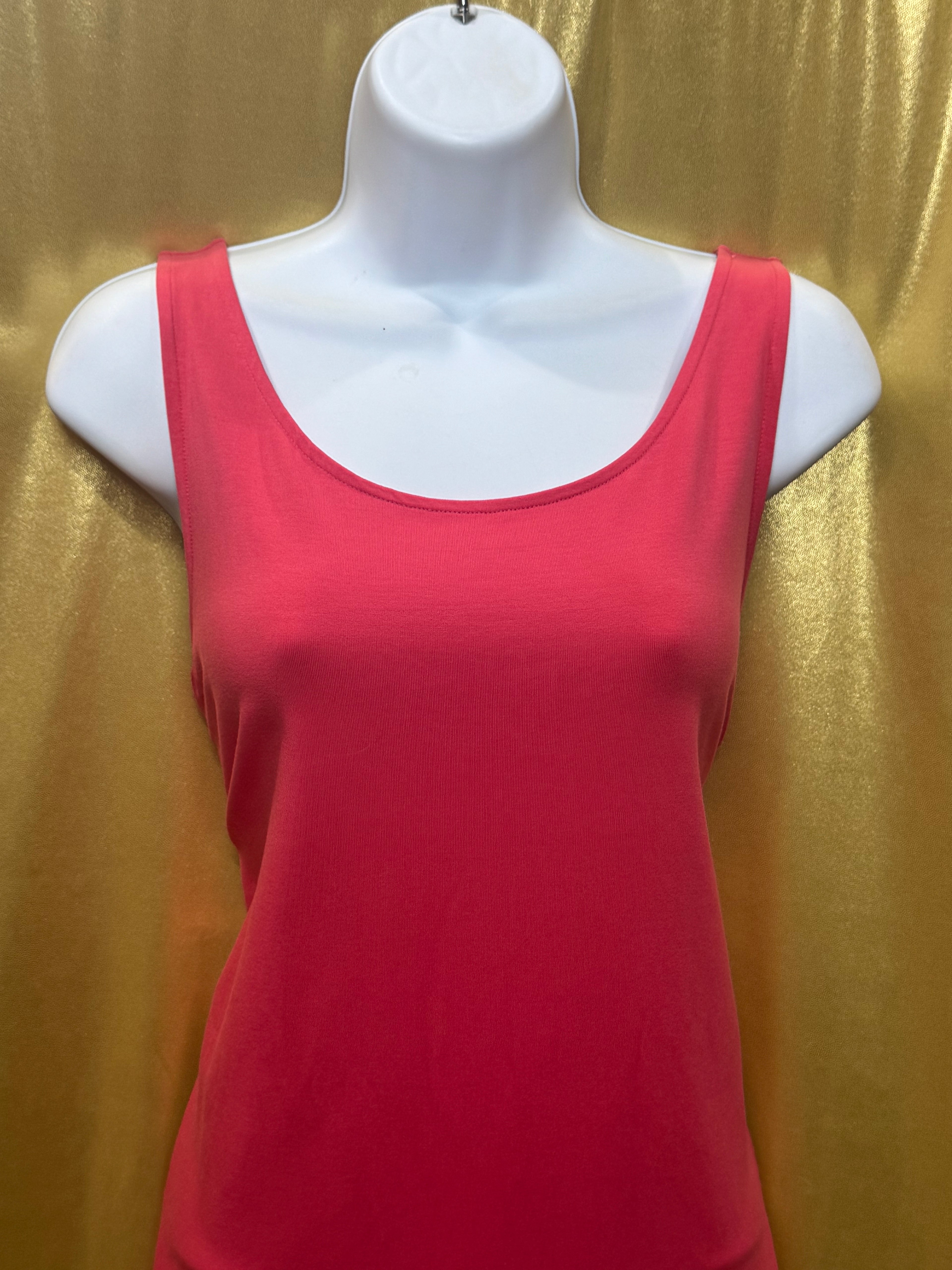 Talbots Pink Scoop Neck Tank Top Size L Lyocell Spandex Blend