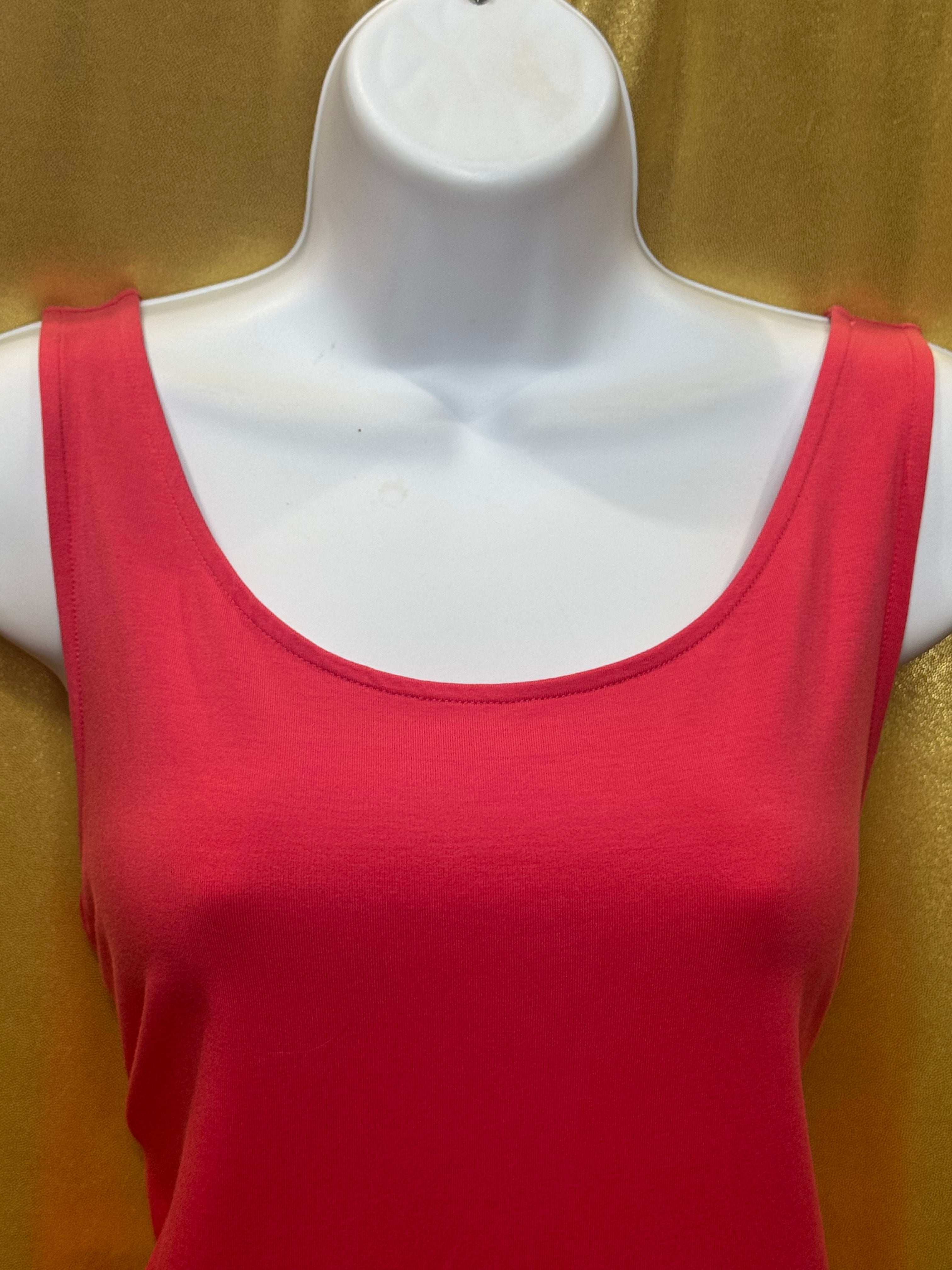 Talbots Pink Scoop Neck Tank Top Size L Lyocell Spandex Blend