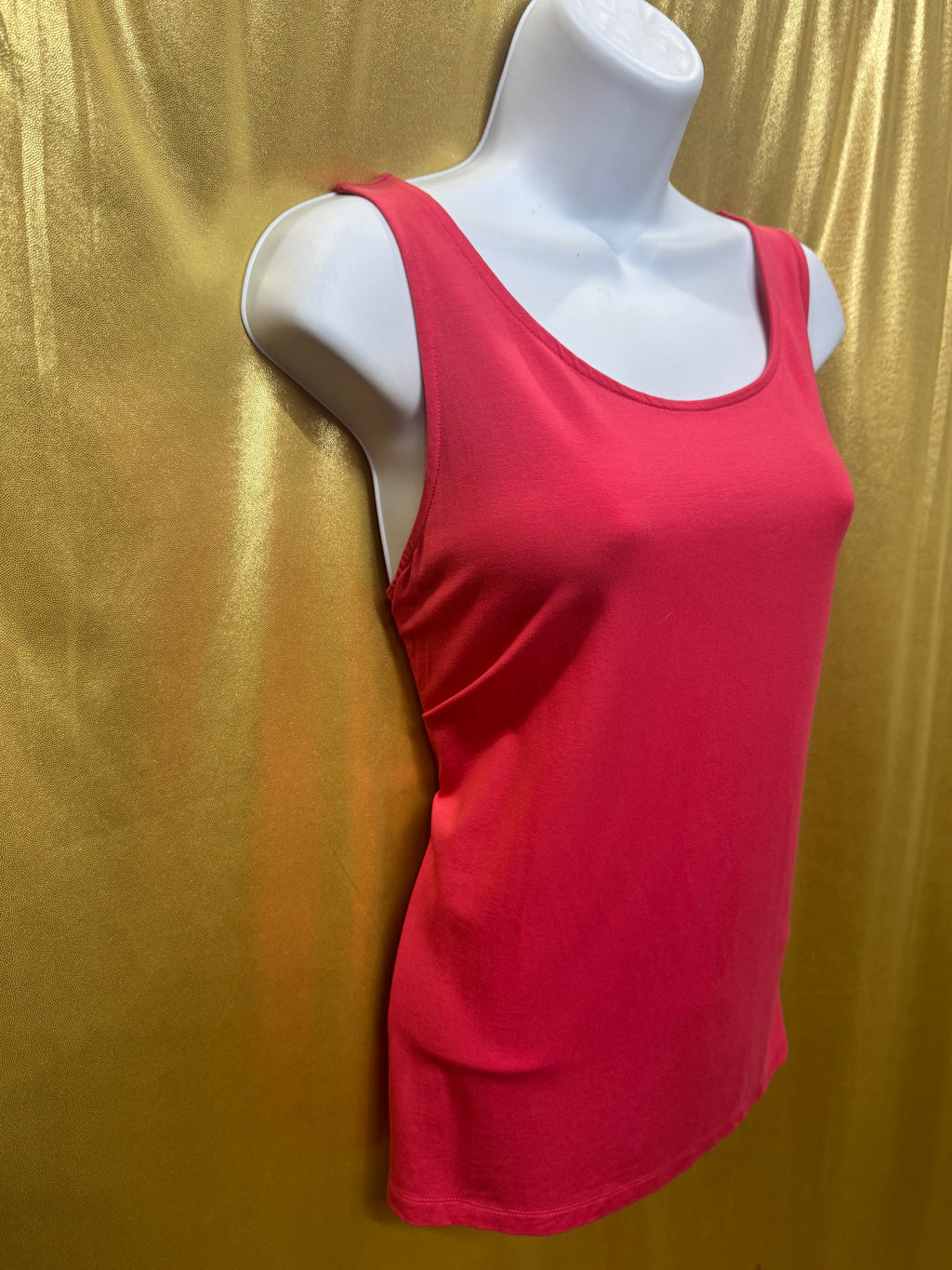 Talbots Pink Scoop Neck Tank Top Size L Lyocell Spandex Blend
