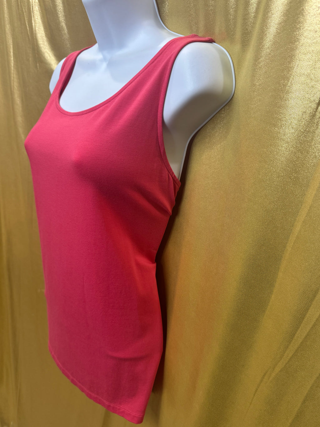 Talbots Pink Scoop Neck Tank Top Size L Lyocell Spandex Blend