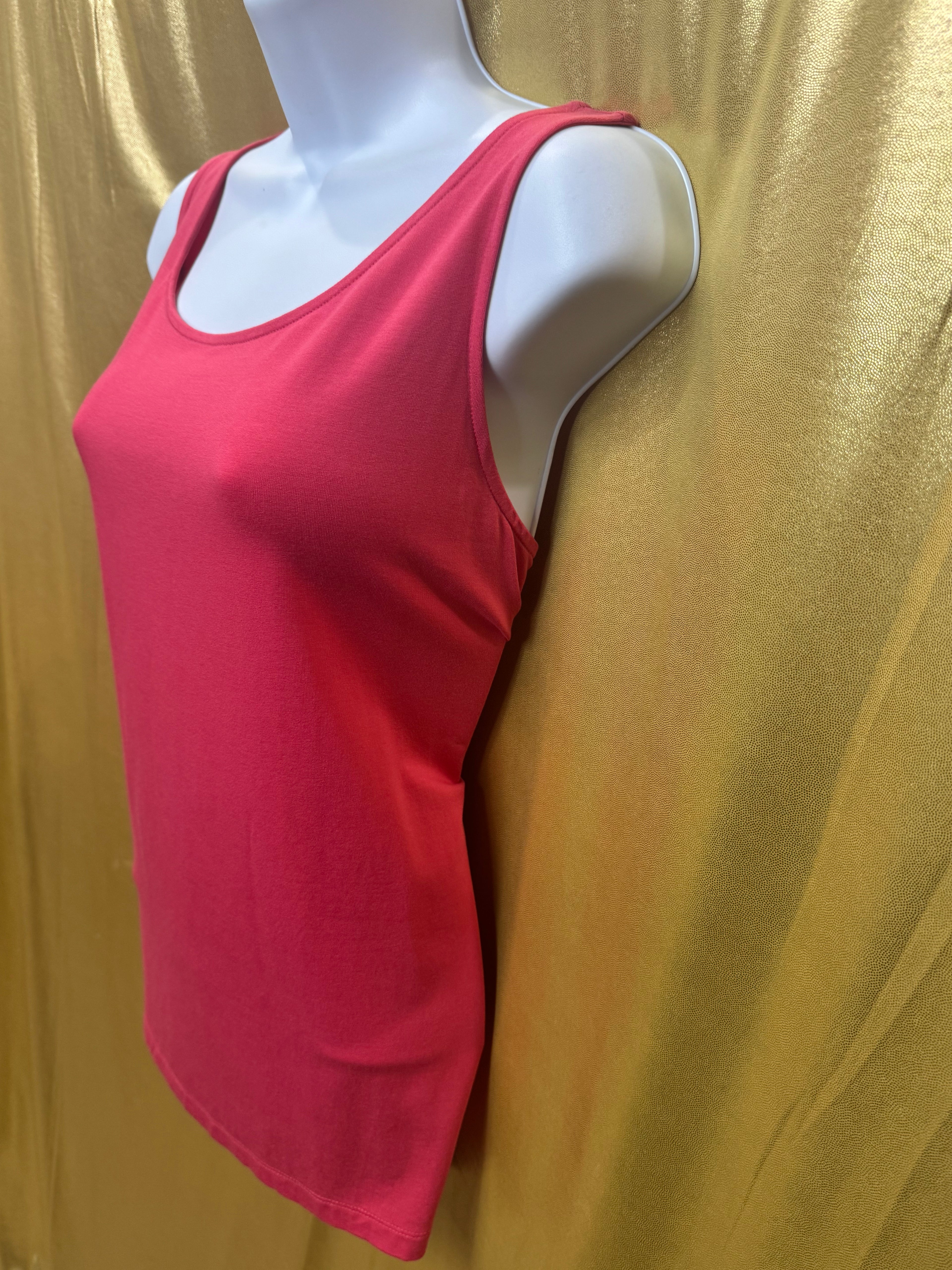 Talbots Pink Scoop Neck Tank Top Size L Lyocell Spandex Blend