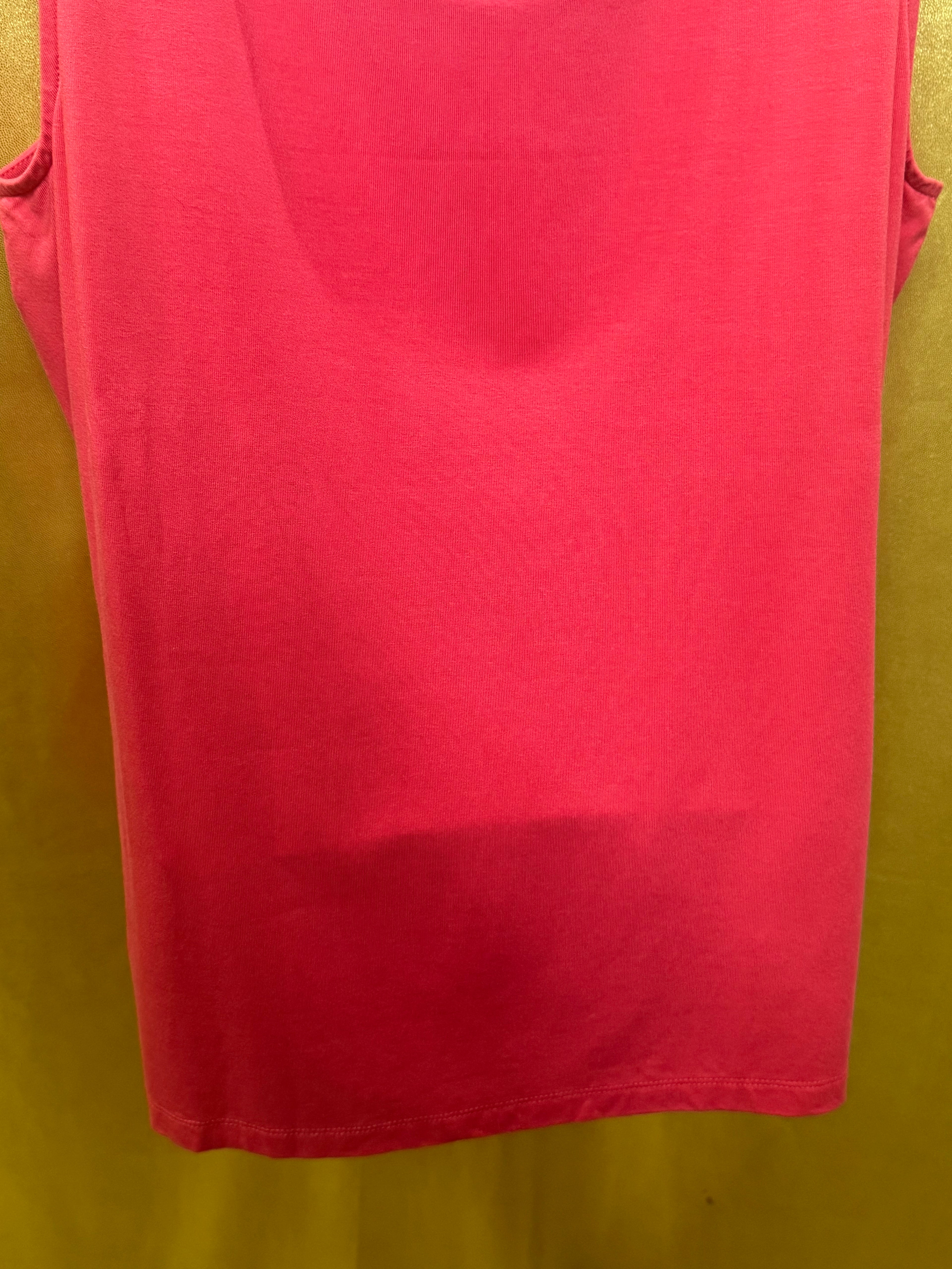 Talbots Pink Scoop Neck Tank Top Size L Lyocell Spandex Blend
