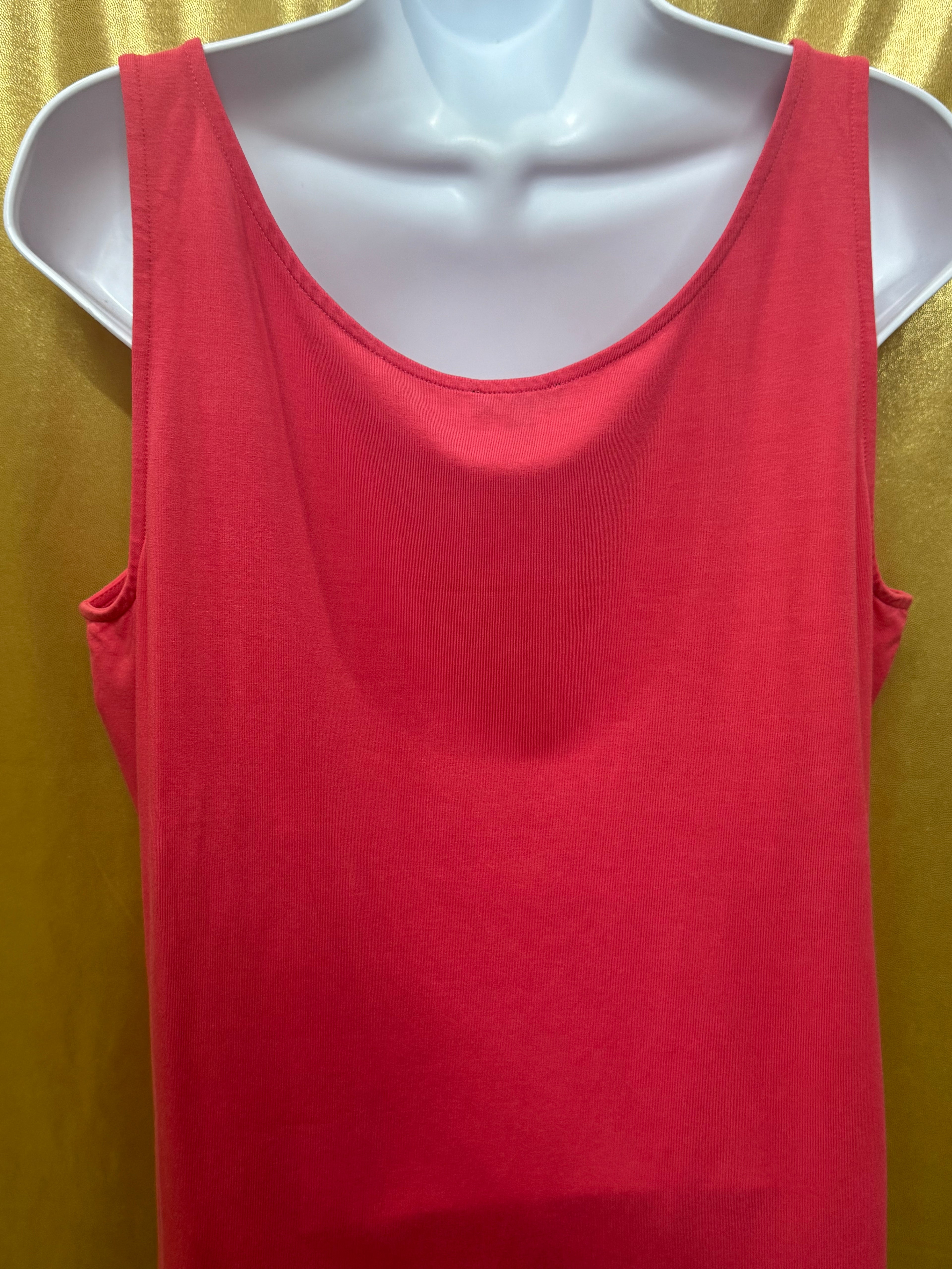 Talbots Pink Scoop Neck Tank Top Size L Lyocell Spandex Blend