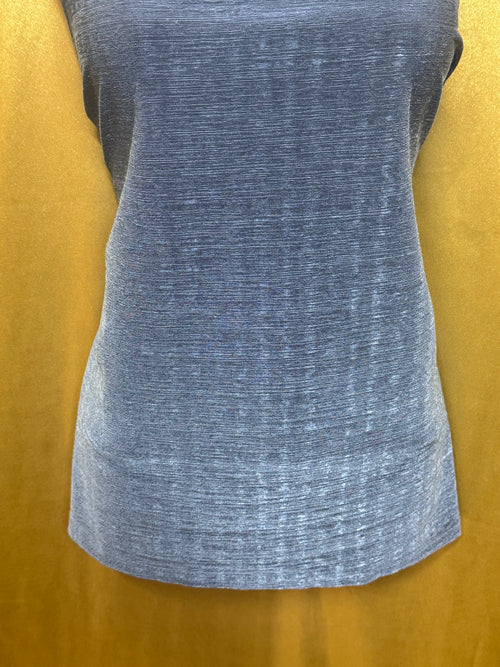 ACW Design Blue Textured Scoop Neck Tank Top - Size Large