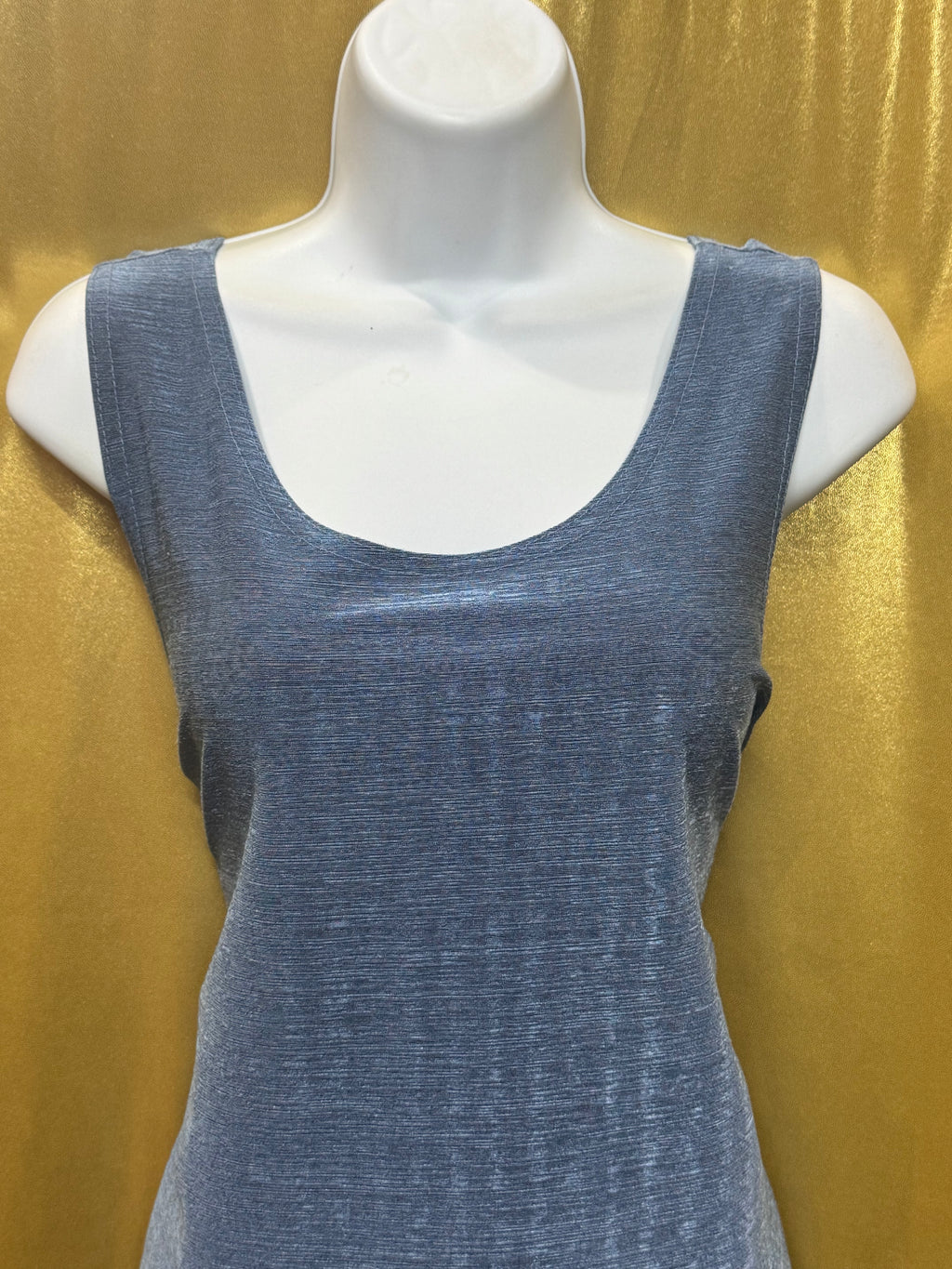 ACW Design Blue Textured Scoop Neck Tank Top - Size Large