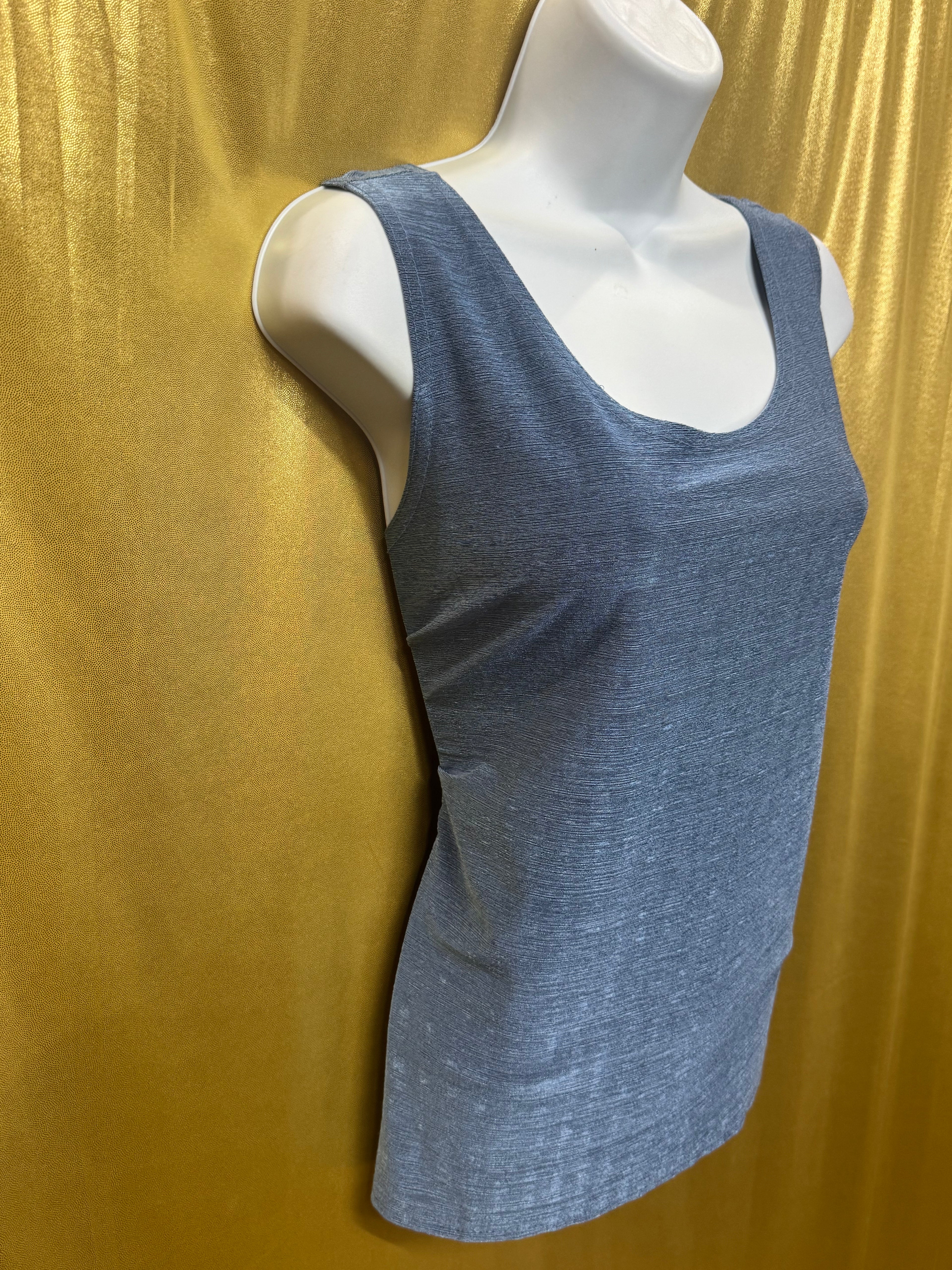 ACW Design Blue Textured Scoop Neck Tank Top - Size Large