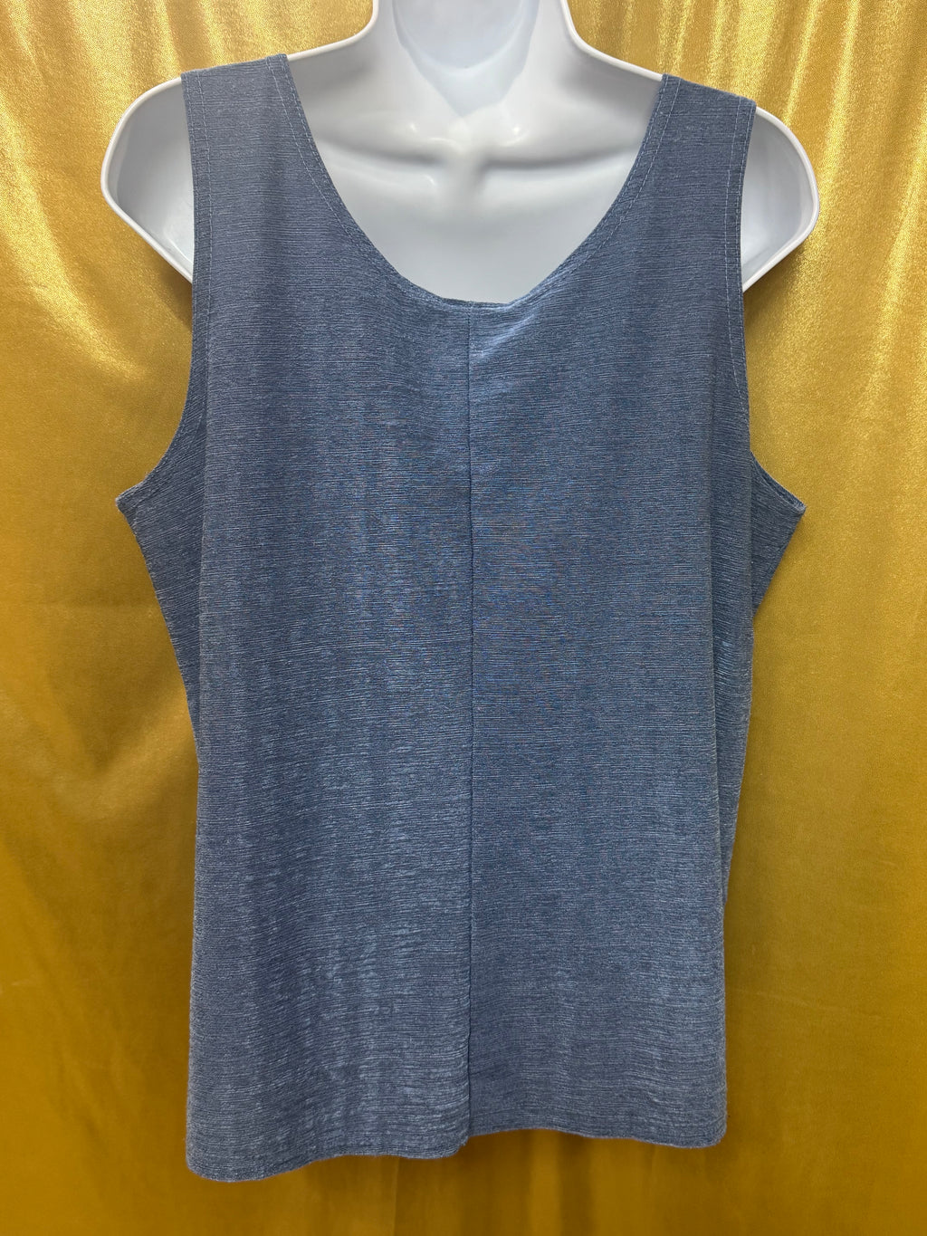ACW Design Blue Textured Scoop Neck Tank Top - Size Large