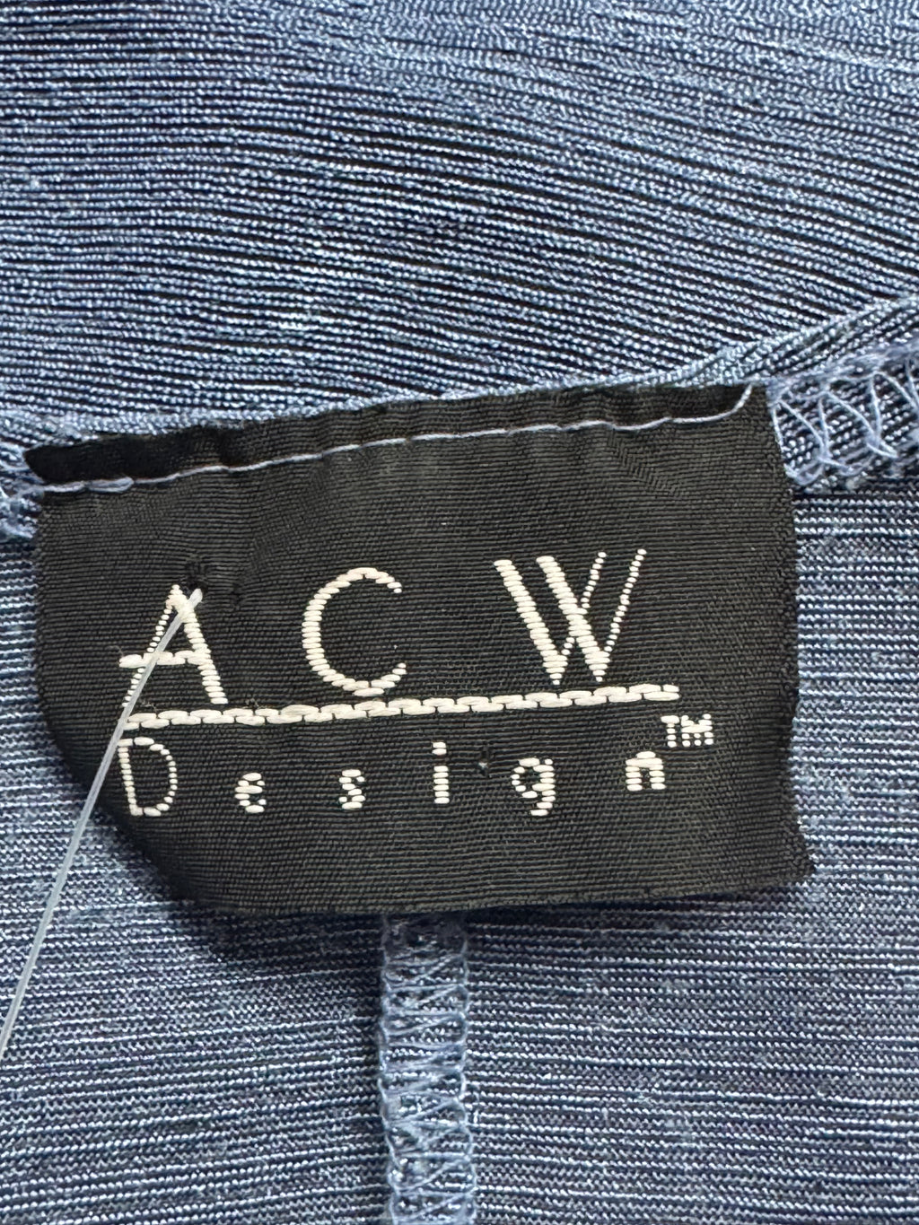 ACW Design Blue Textured Scoop Neck Tank Top - Size Large