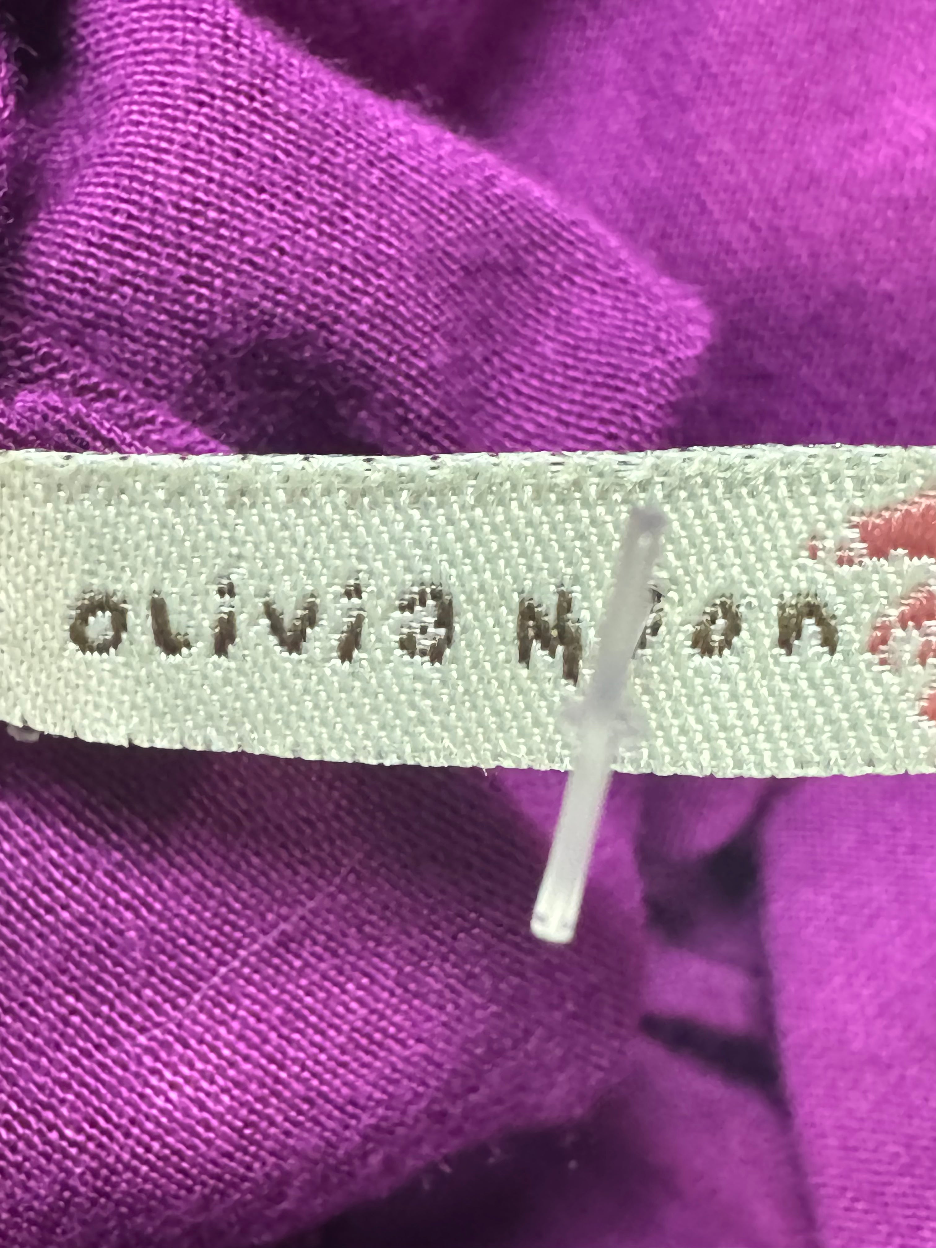 Olivia Moon Purple Cowl Neck Ruched Blouse Tunic - Size Large - Made in USA