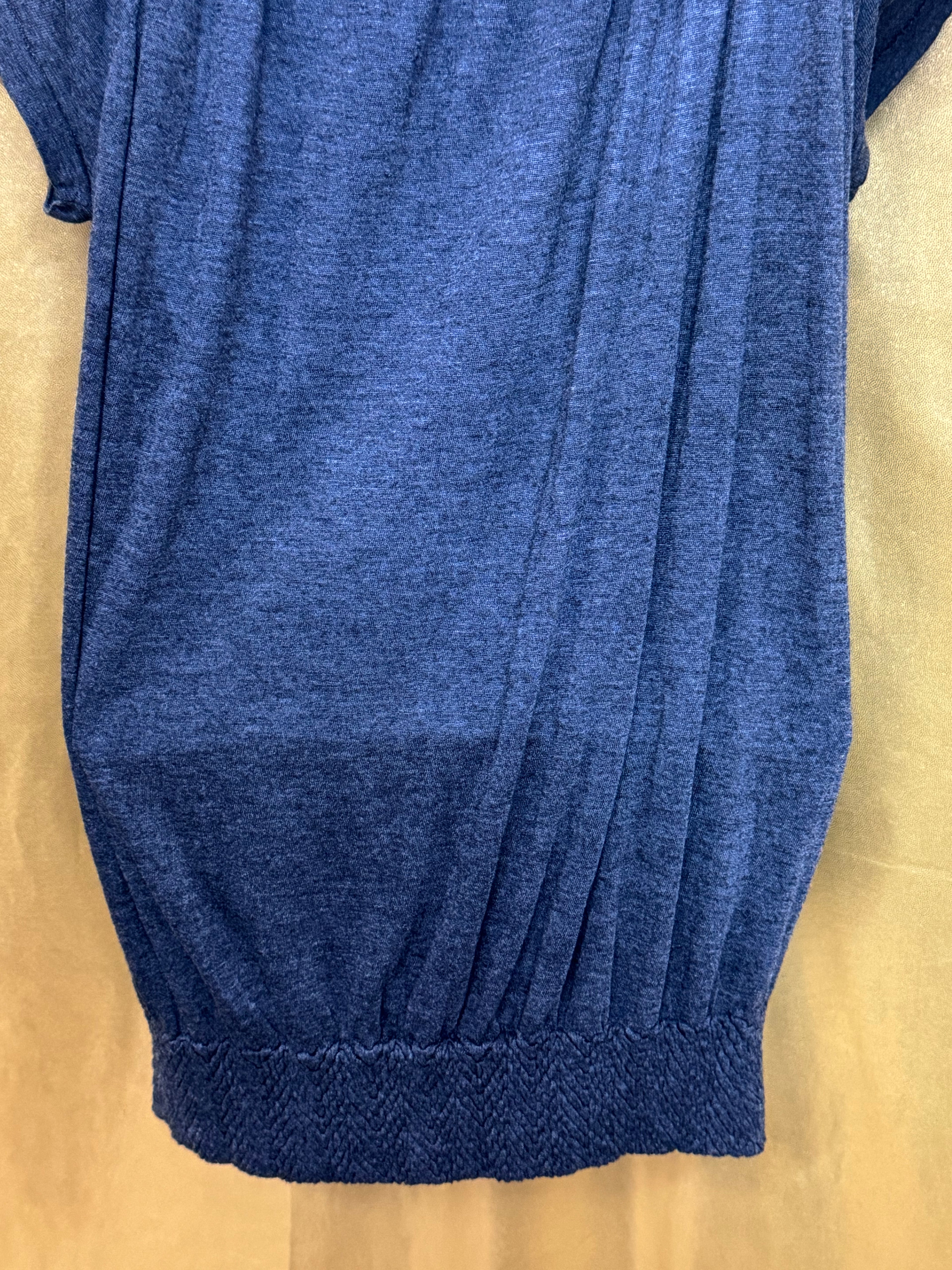 M. Rena Gray Square Neck Short Sleeve Knit Top Size L | Made in USA