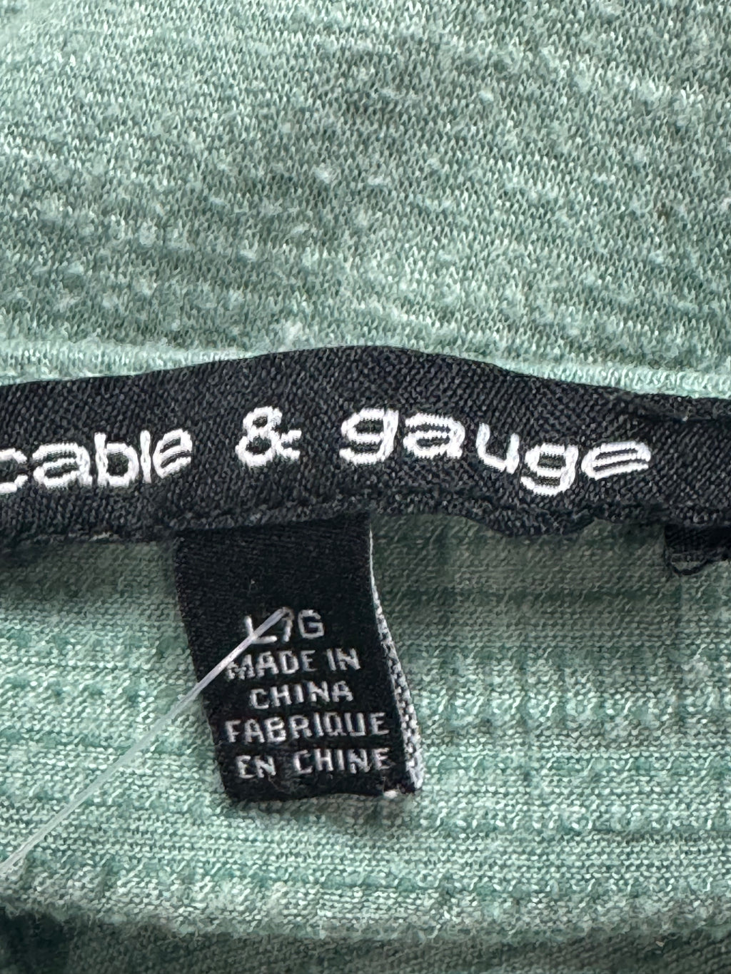Cable & Gauge Blue Tie-Front Button Down Short Sleeve Top, Size Large