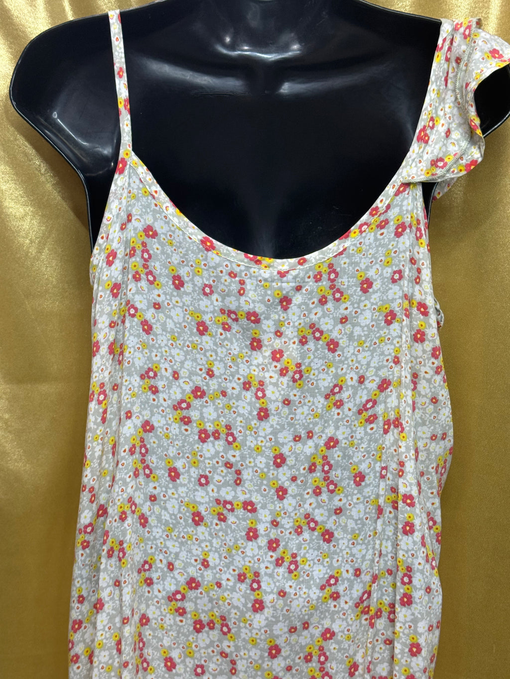 New Final Touch Boho Ruffled Floral Asymmetric Top - Made in USA