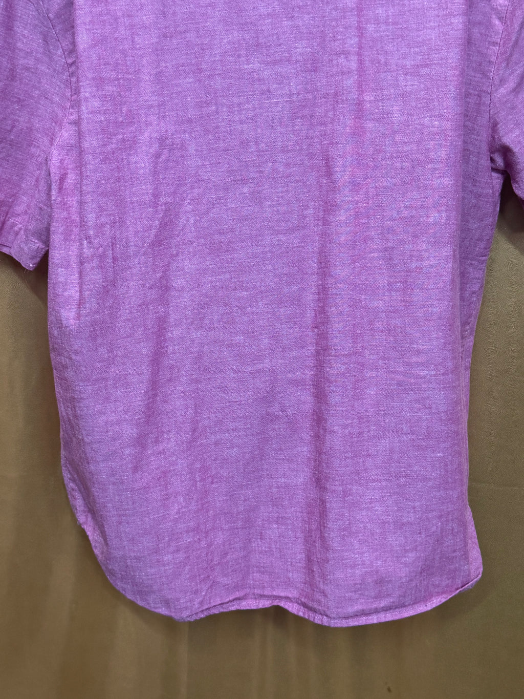 Norton & Company Pink Cotton Blend Short Sleeve Button-Up Shirt, Size L