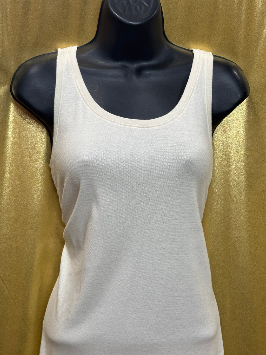 Riders by Lee Cream Scoop Neck Tank Top | Soft Cotton Modal Blend | Size M