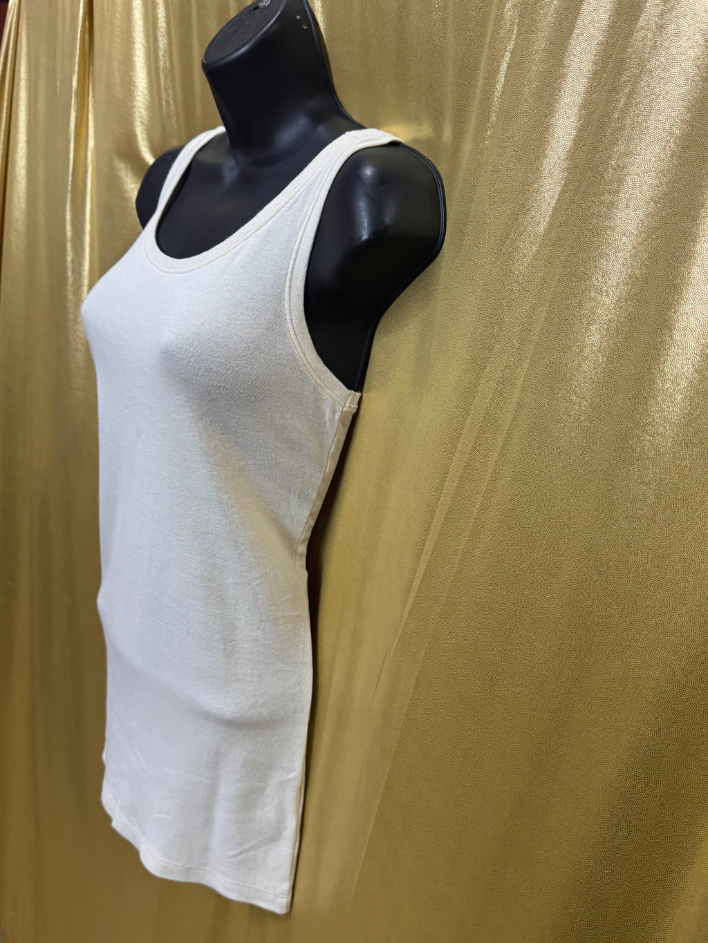 Riders by Lee Cream Scoop Neck Tank Top | Soft Cotton Modal Blend | Size M