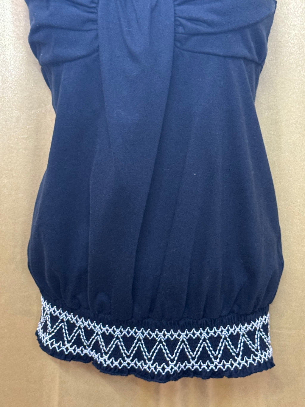 Vintage Bongo Black Rope Strap Tank Top with Wooden Beads Size L