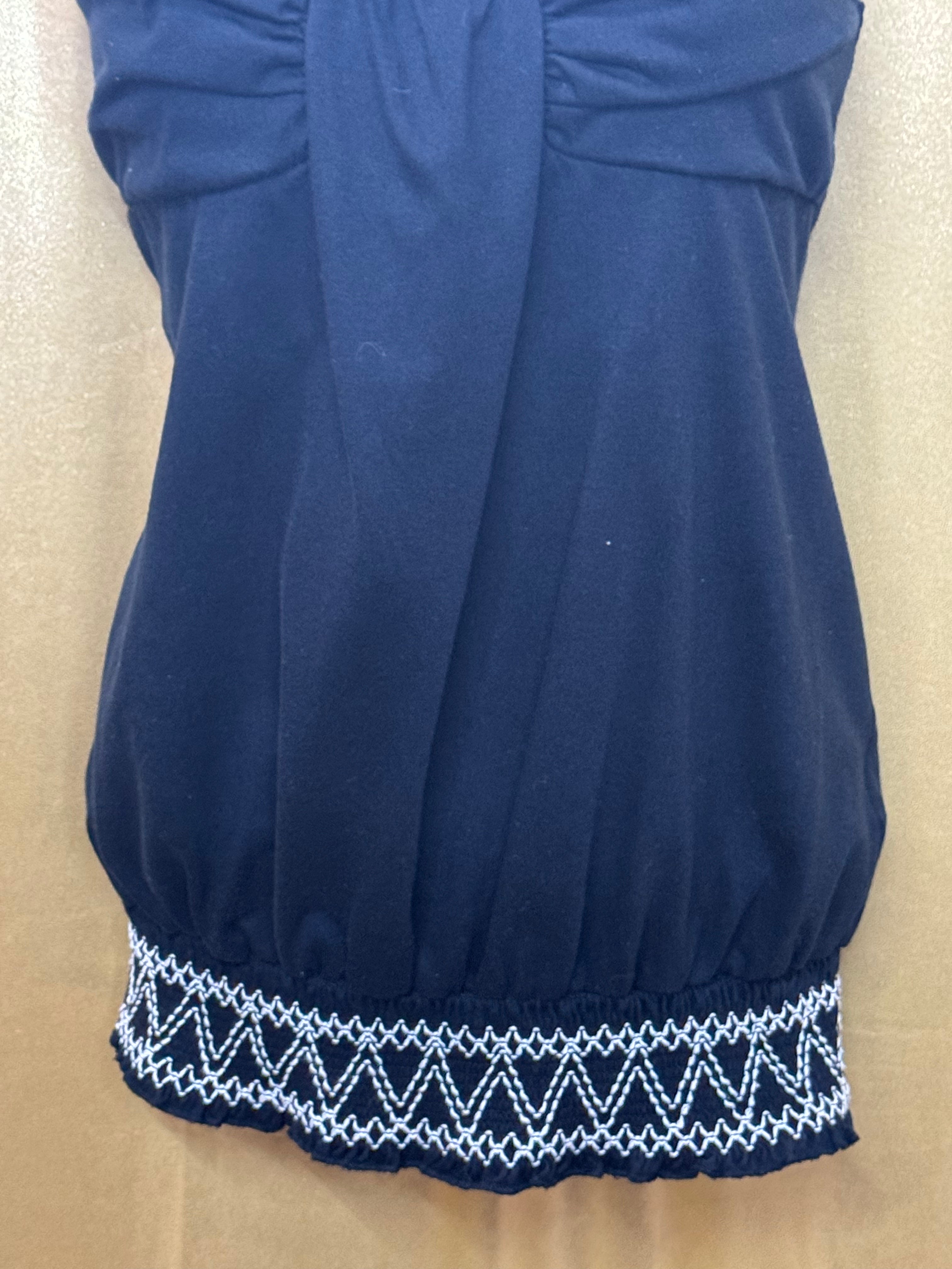 Vintage Bongo Black Rope Strap Tank Top with Wooden Beads Size L