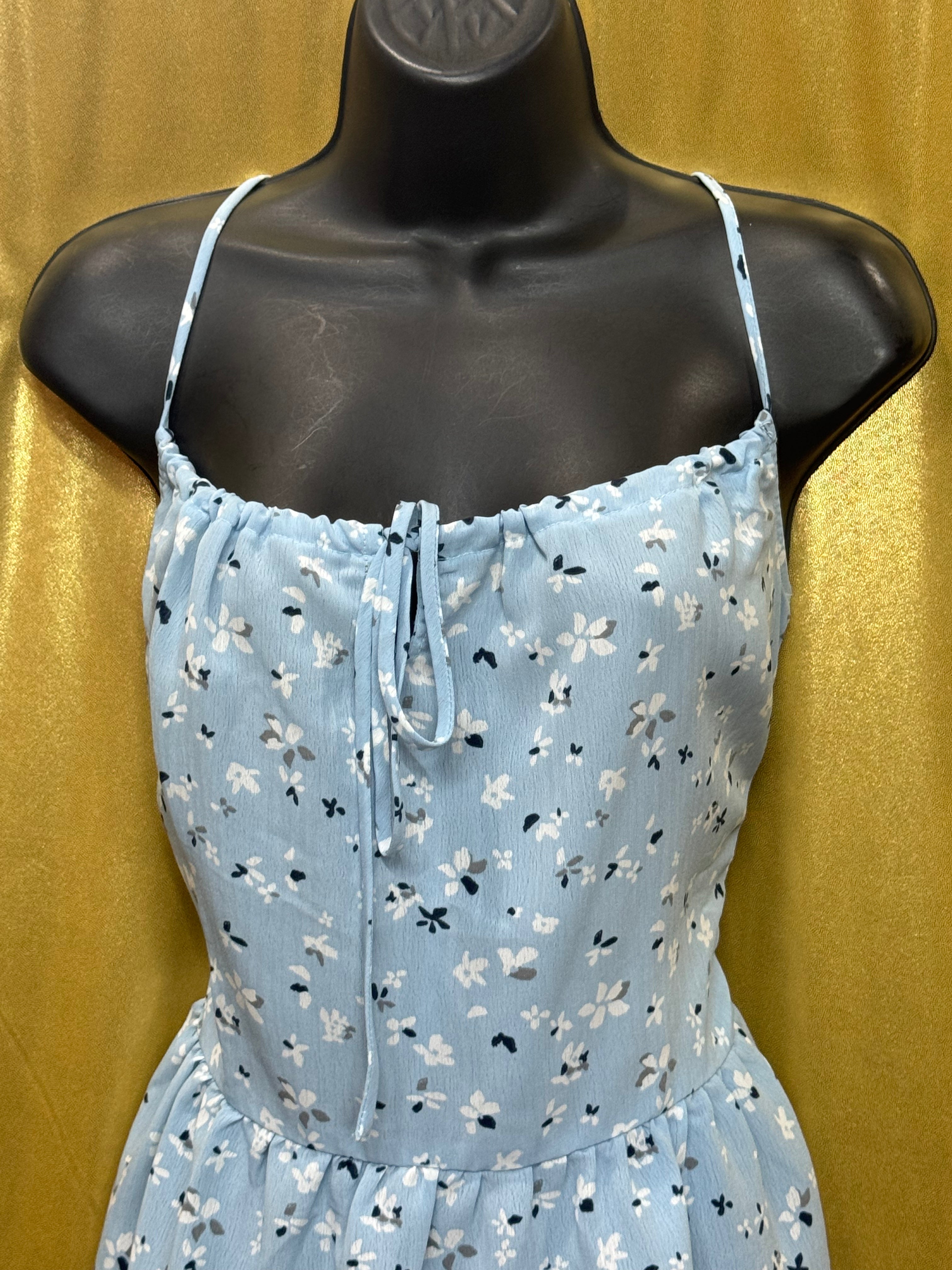 Gilli Light Blue Floral Peplum Cami Top | Size Large