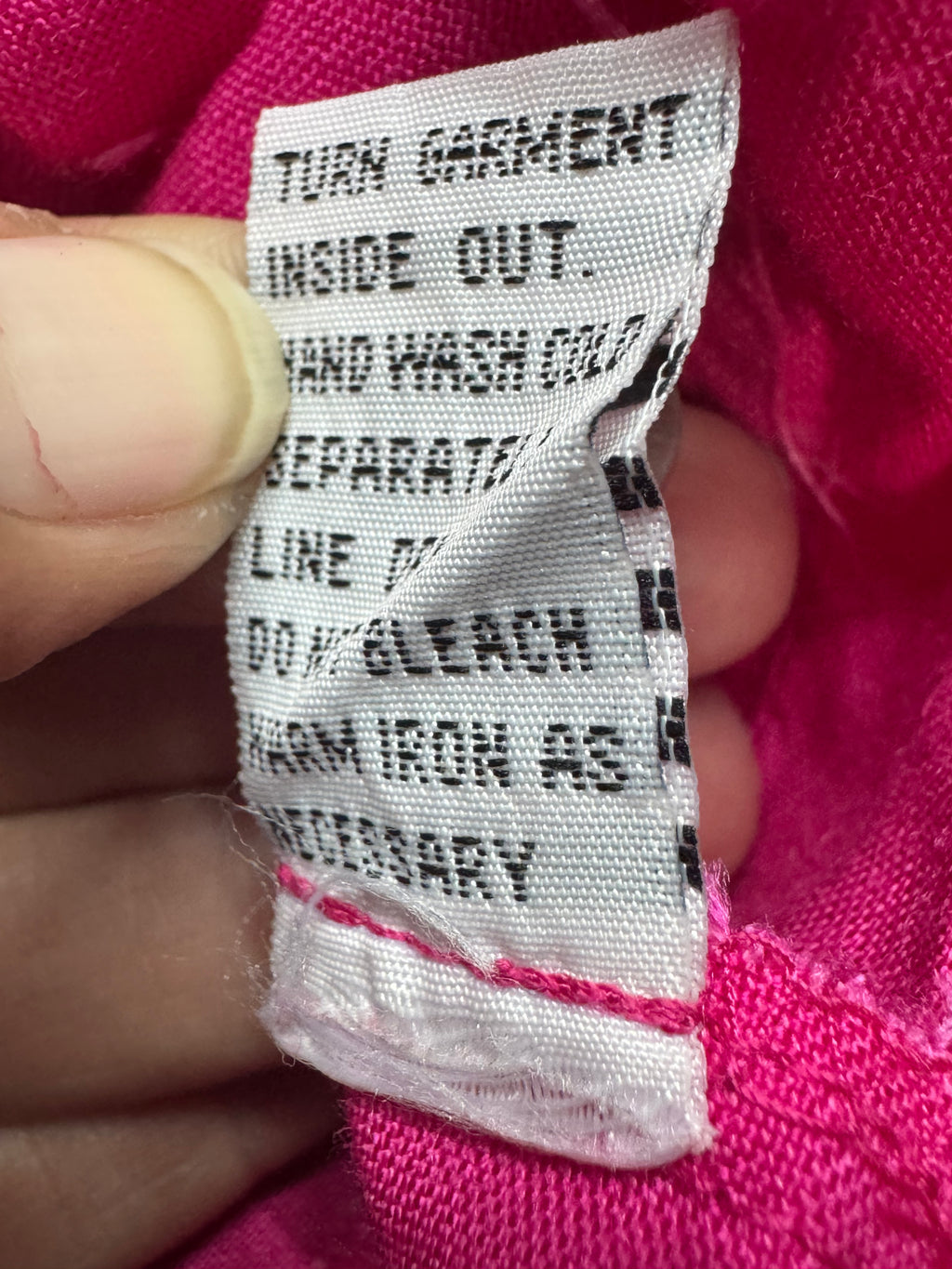 Appraisal Hot Pink Sleeveless Blouse Woven Cross-Stitch Waist Ramie Blend Large