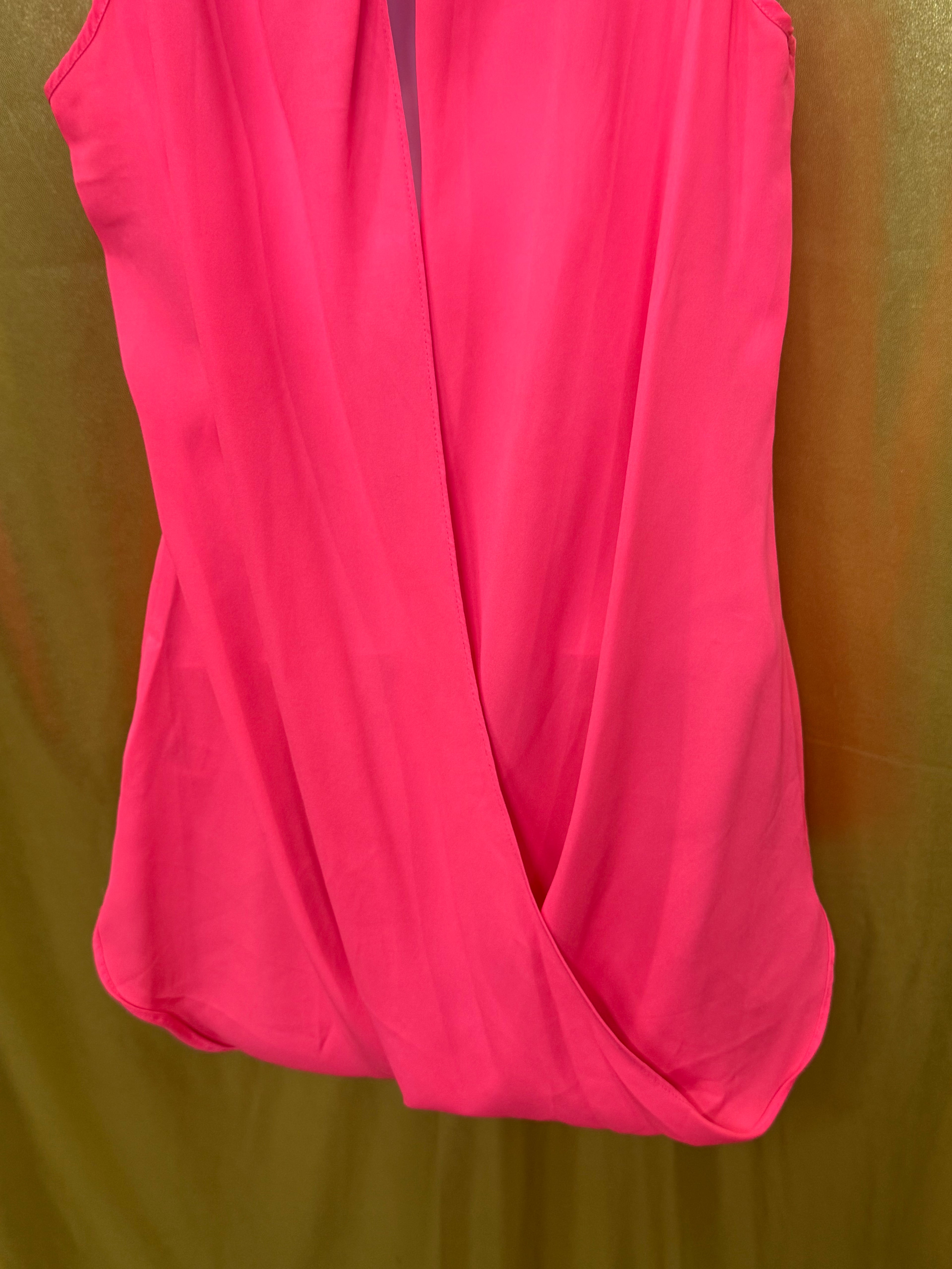 Express Hot Pink Wrap Back Tank Top Size L