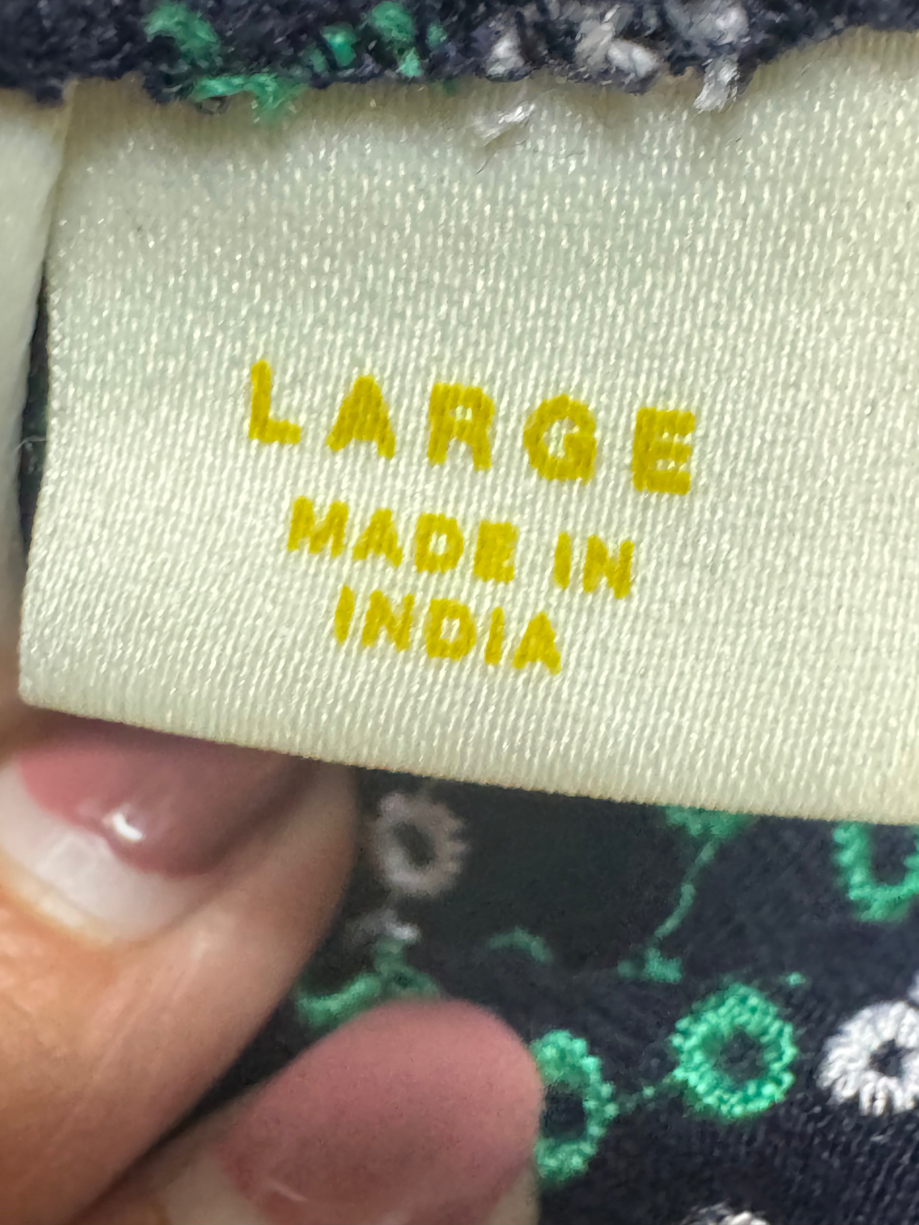 Anthropologie Maeve Cammie Embroidered Peplum Tank Top Size L Boho Green