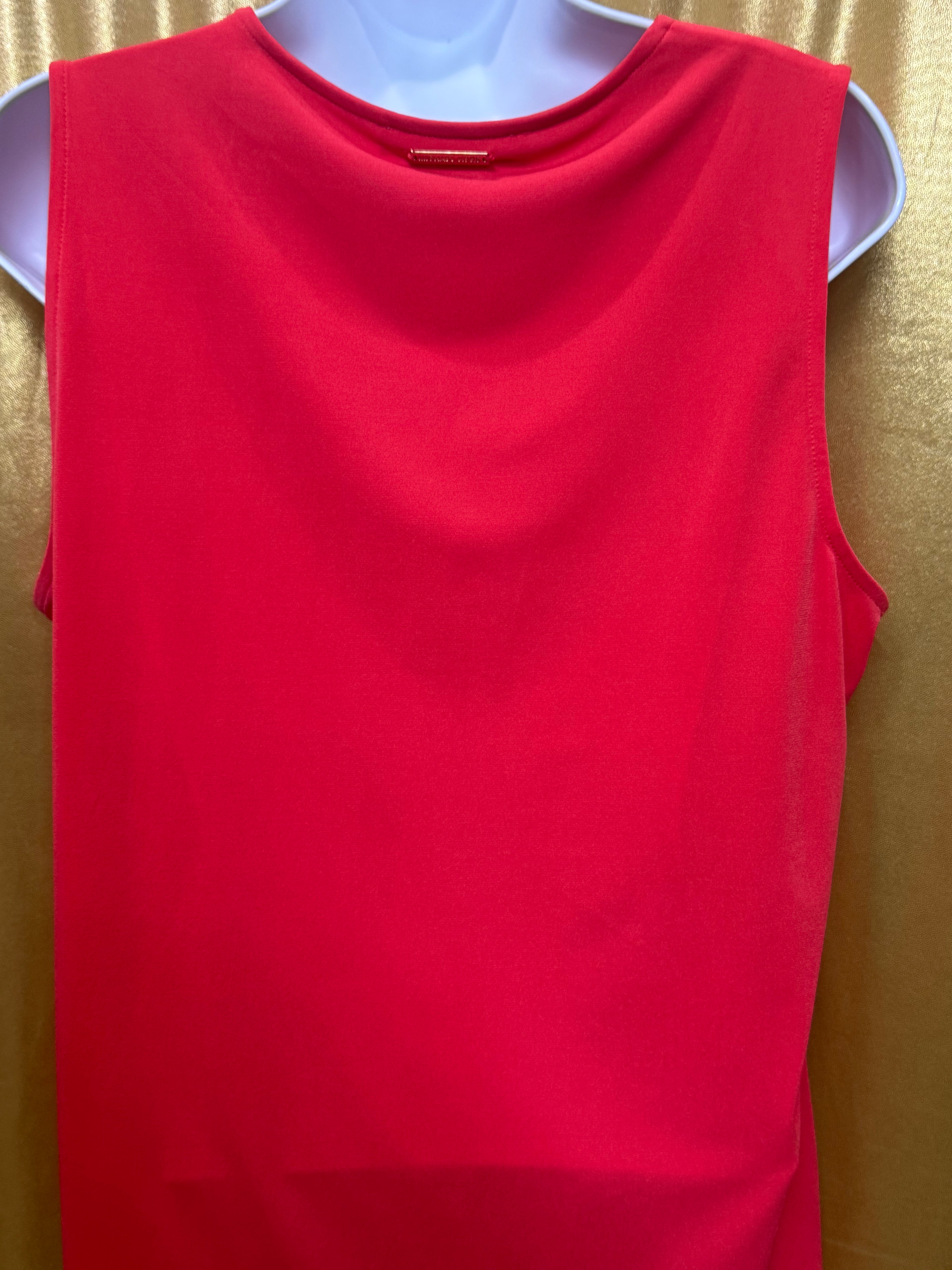 MICHAEL Michael Kors Red Lace-Up V-Neck Sleeveless Top Tank Size L