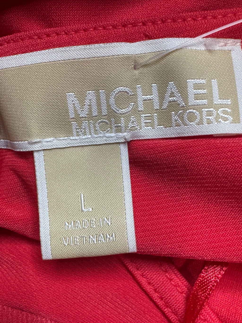 MICHAEL Michael Kors Red Lace-Up V-Neck Sleeveless Top Tank Size L