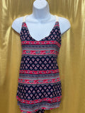 Epilogue Bohemian Geometric Floral Print Tank Top Tunic Knit Strap Size L