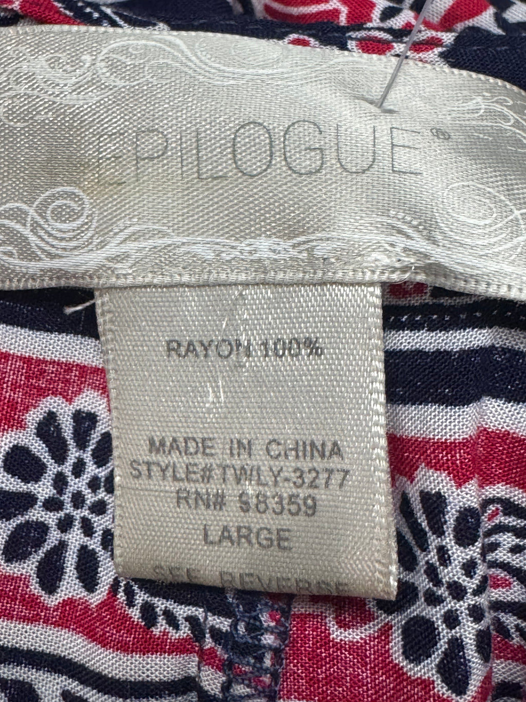 Epilogue Bohemian Geometric Floral Print Tank Top Tunic Knit Strap Size L