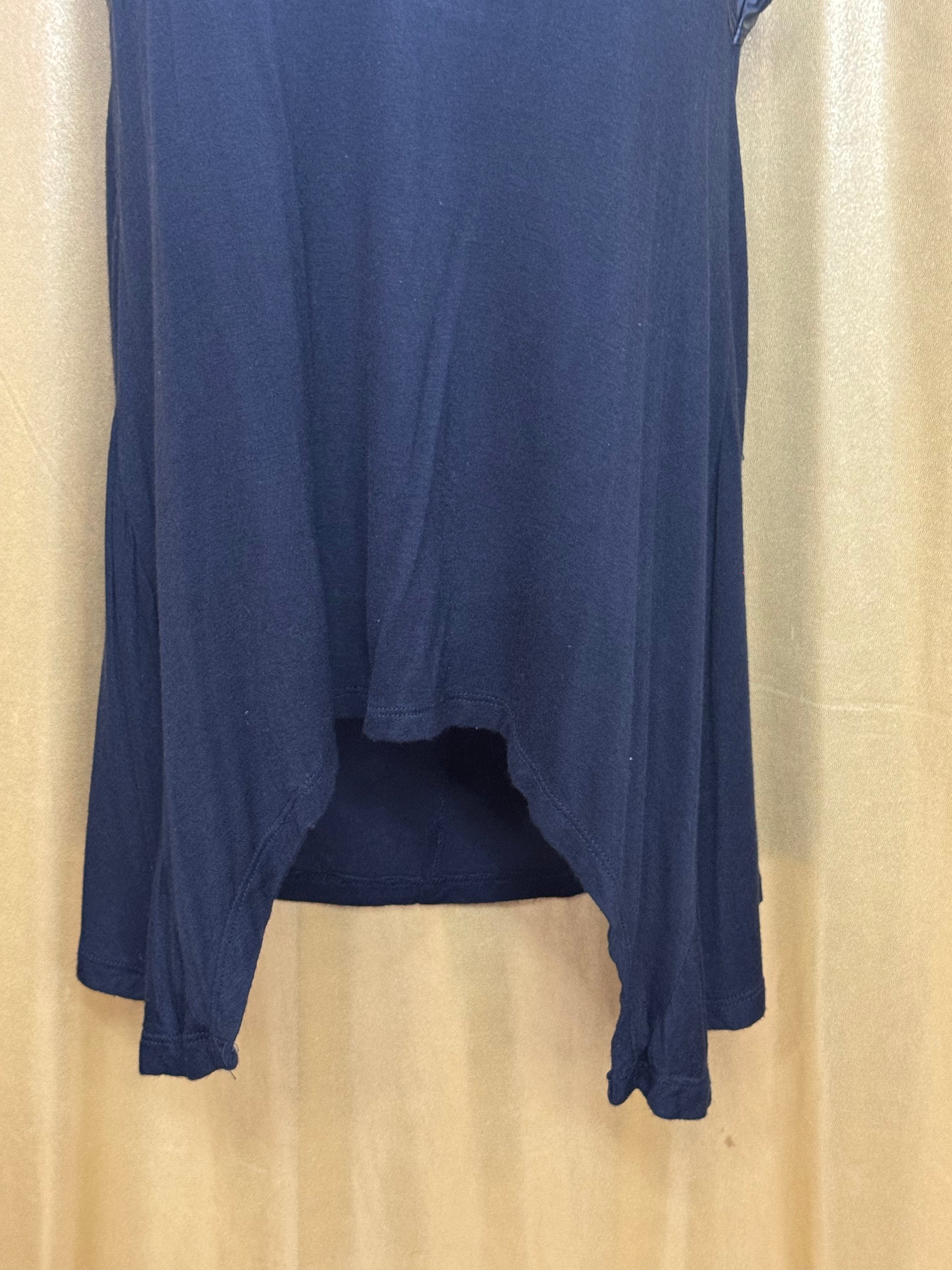 Siren Lily Faux Leather Cutout Tunic Tank Top | Exposed Zipper Back, Size Large