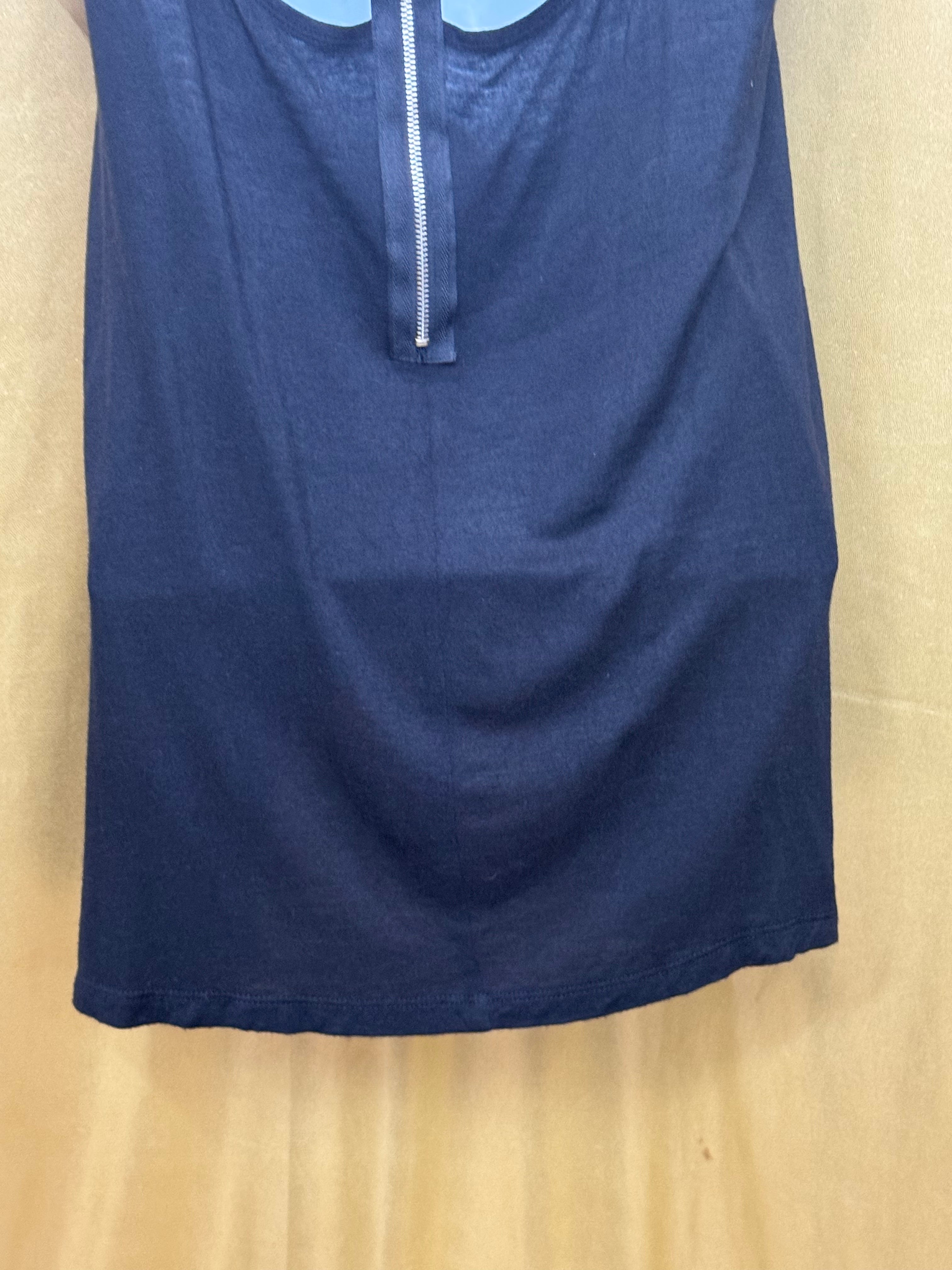 Siren Lily Faux Leather Cutout Tunic Tank Top | Exposed Zipper Back, Size Large