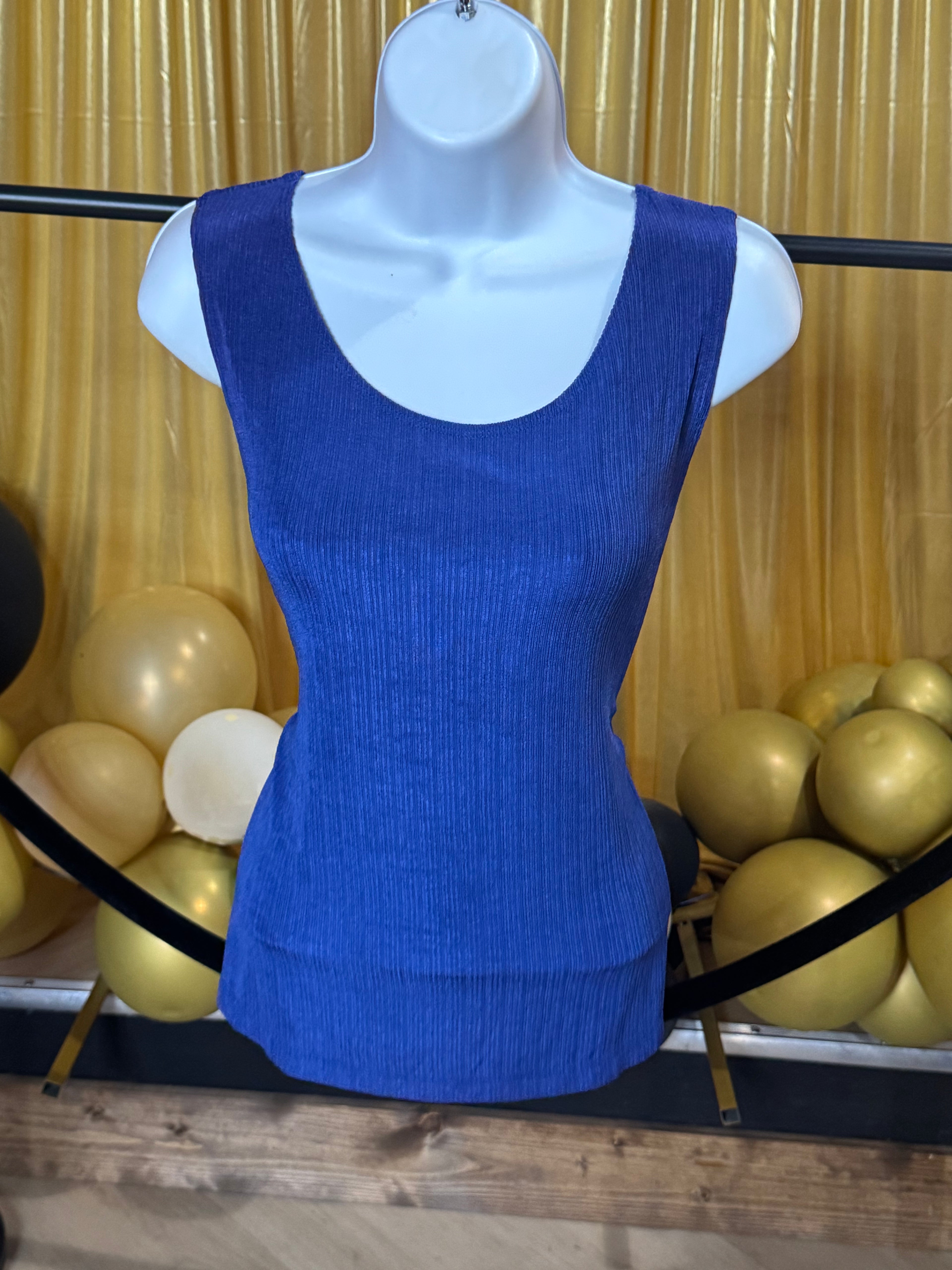 Piccadilly Vintage Blue Sleeveless Blouse Sz XL