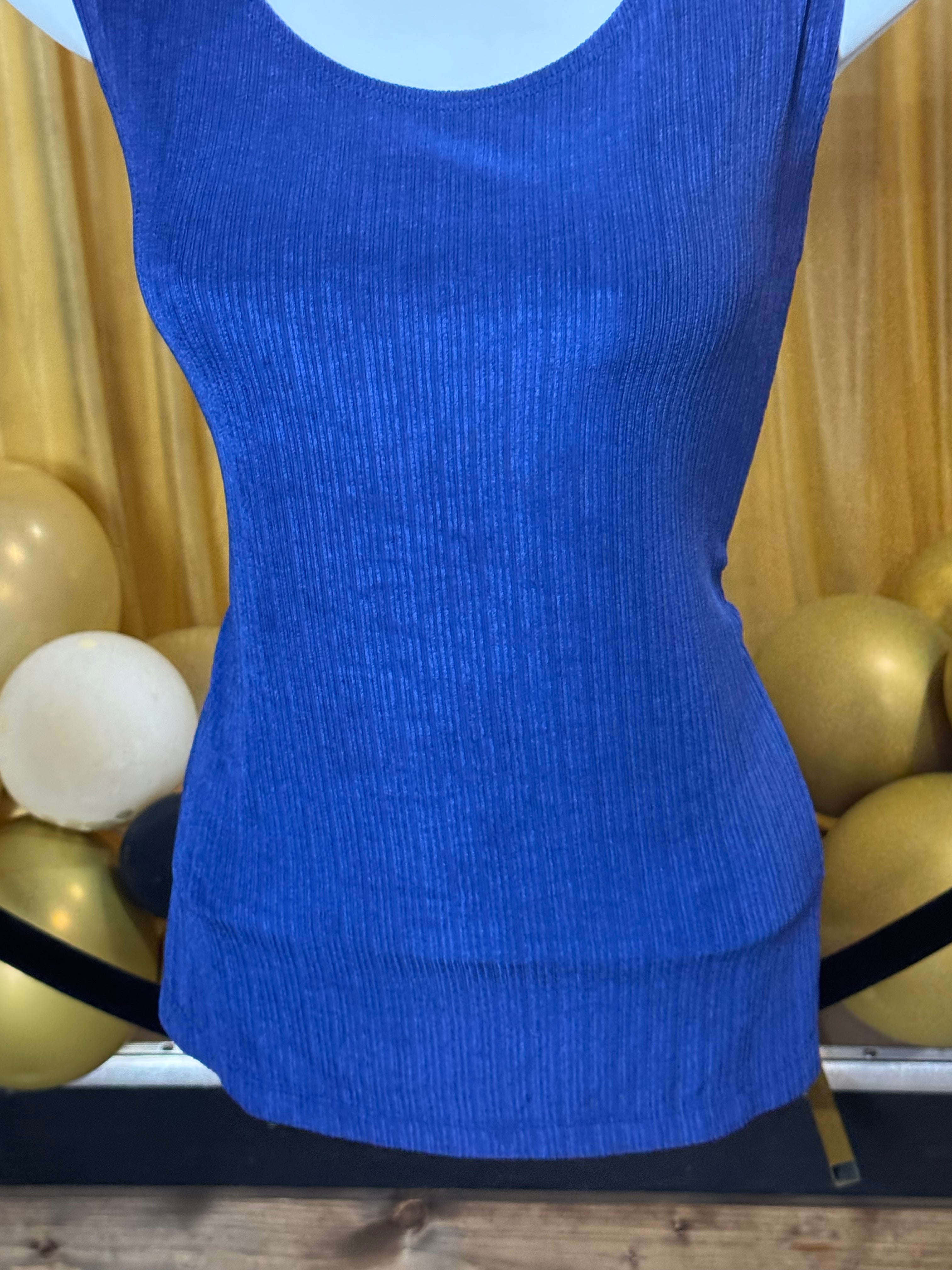 Piccadilly Vintage Blue Sleeveless Blouse Sz XL