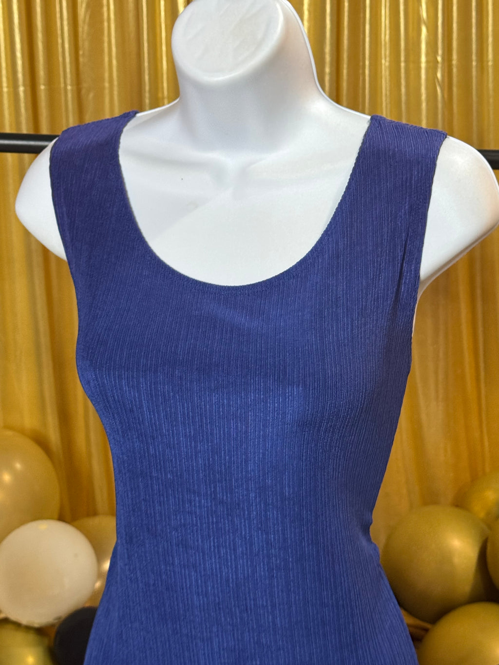 Piccadilly Vintage Blue Sleeveless Blouse Sz XL