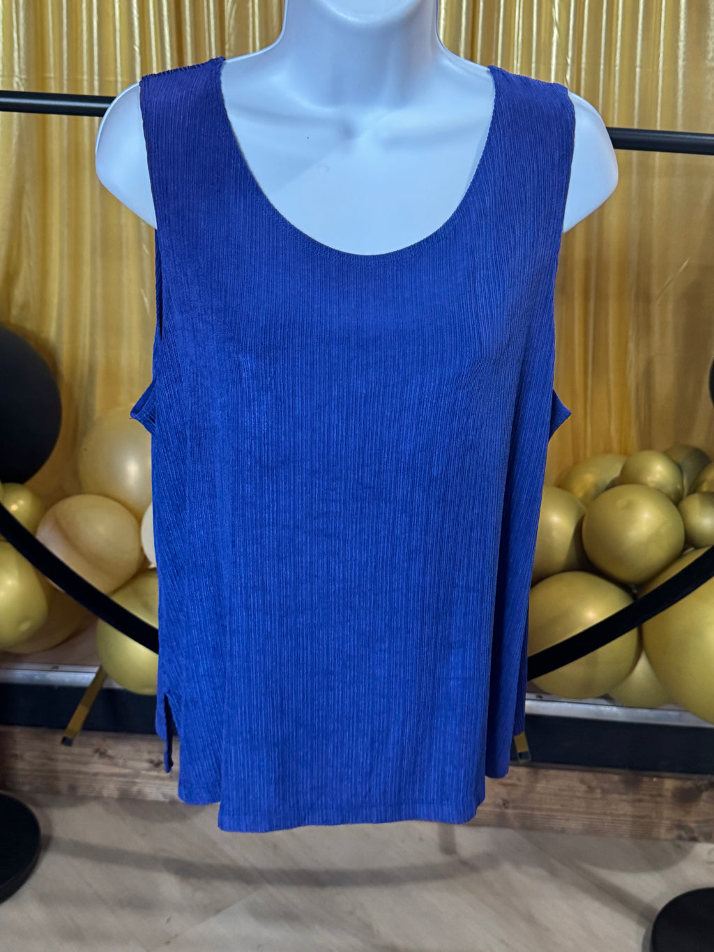 Piccadilly Vintage Blue Sleeveless Blouse Sz XL
