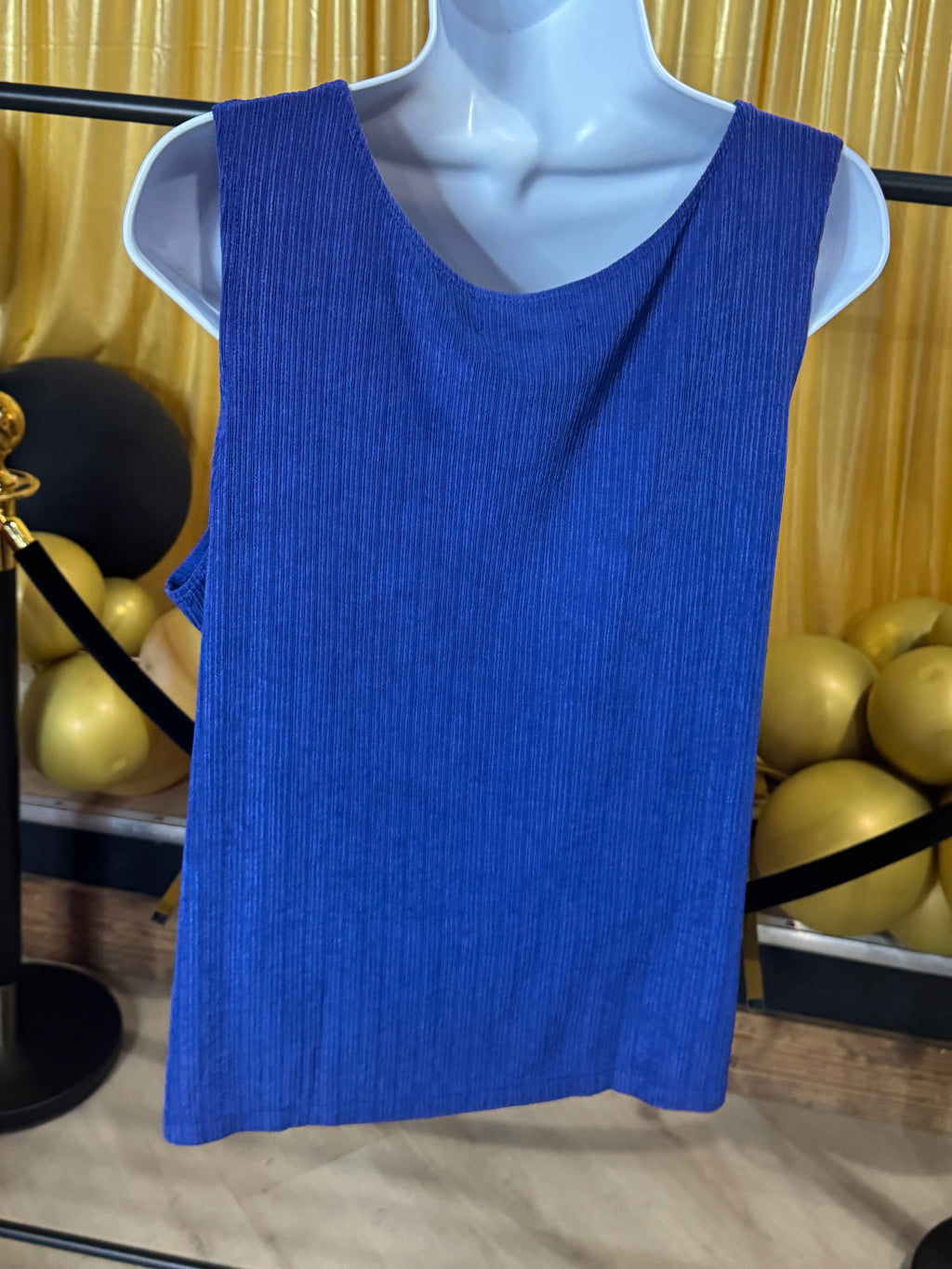 Piccadilly Vintage Blue Sleeveless Blouse Sz XL