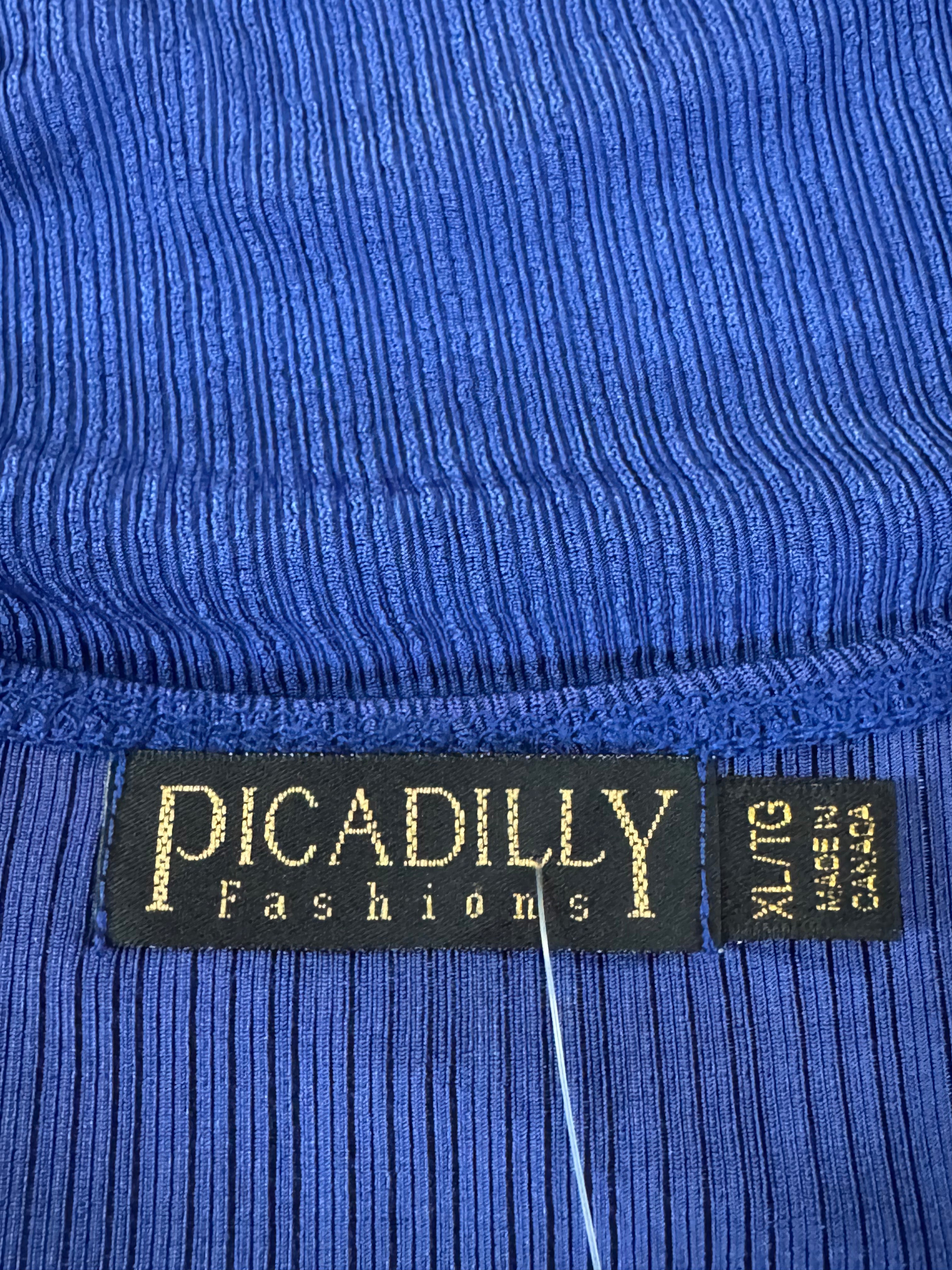 Piccadilly Vintage Blue Sleeveless Blouse Sz XL