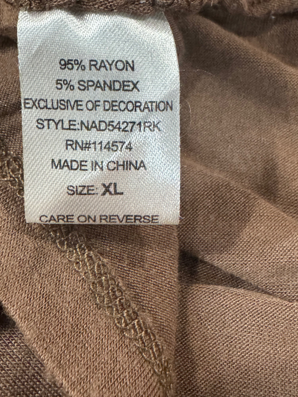 Pleione Brown Sequin Sleeveless Blouse Sz XL