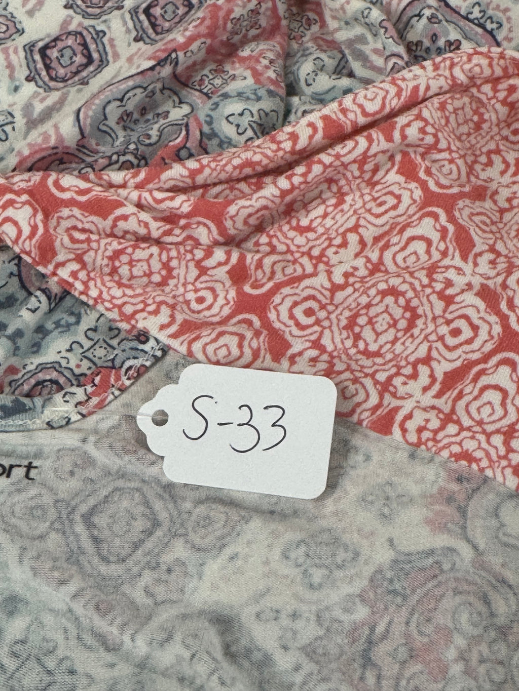 Westport Pink & Blue Short Sleeve Blouse Size XL