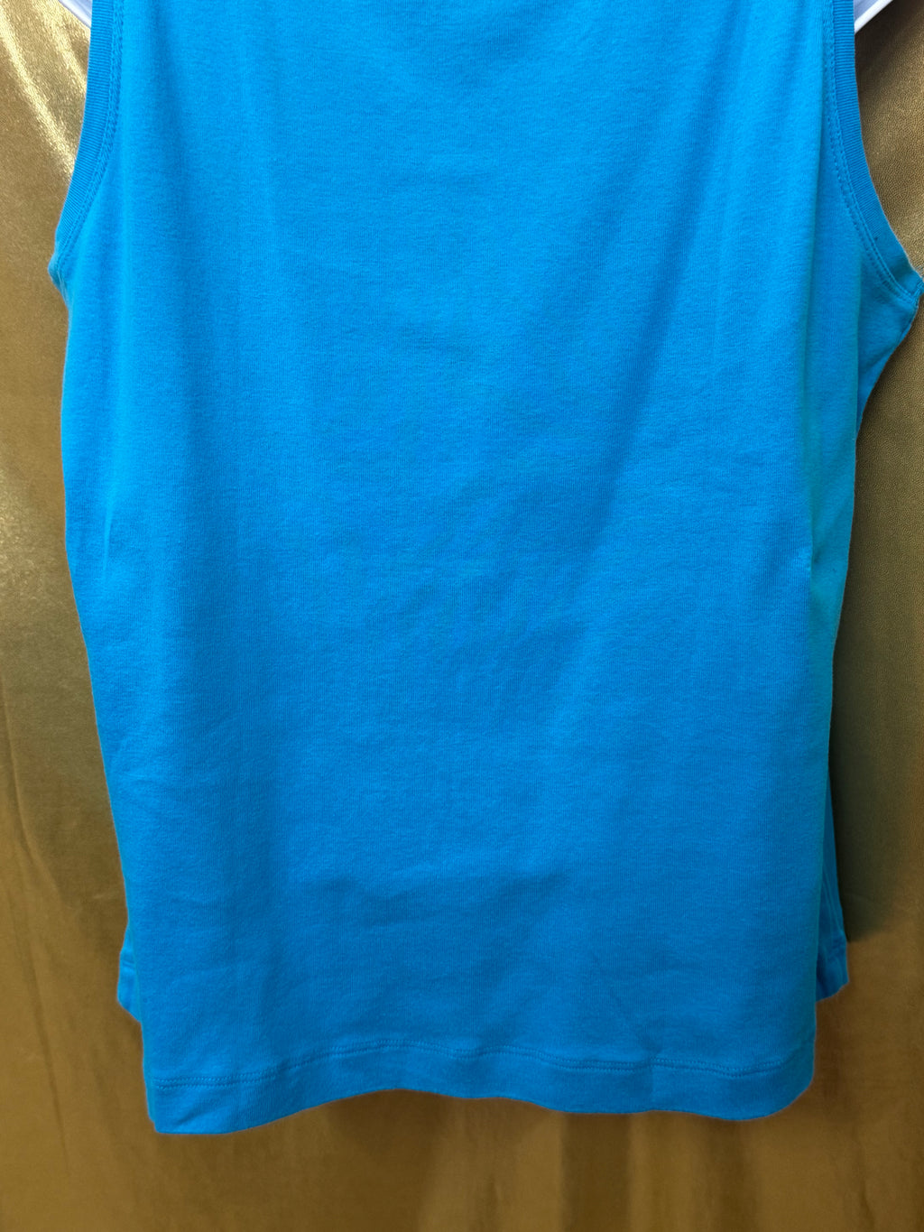 Chico's Additions Turquoise Scoop Neck Tank Top Size 2 / Large 100% Cotton