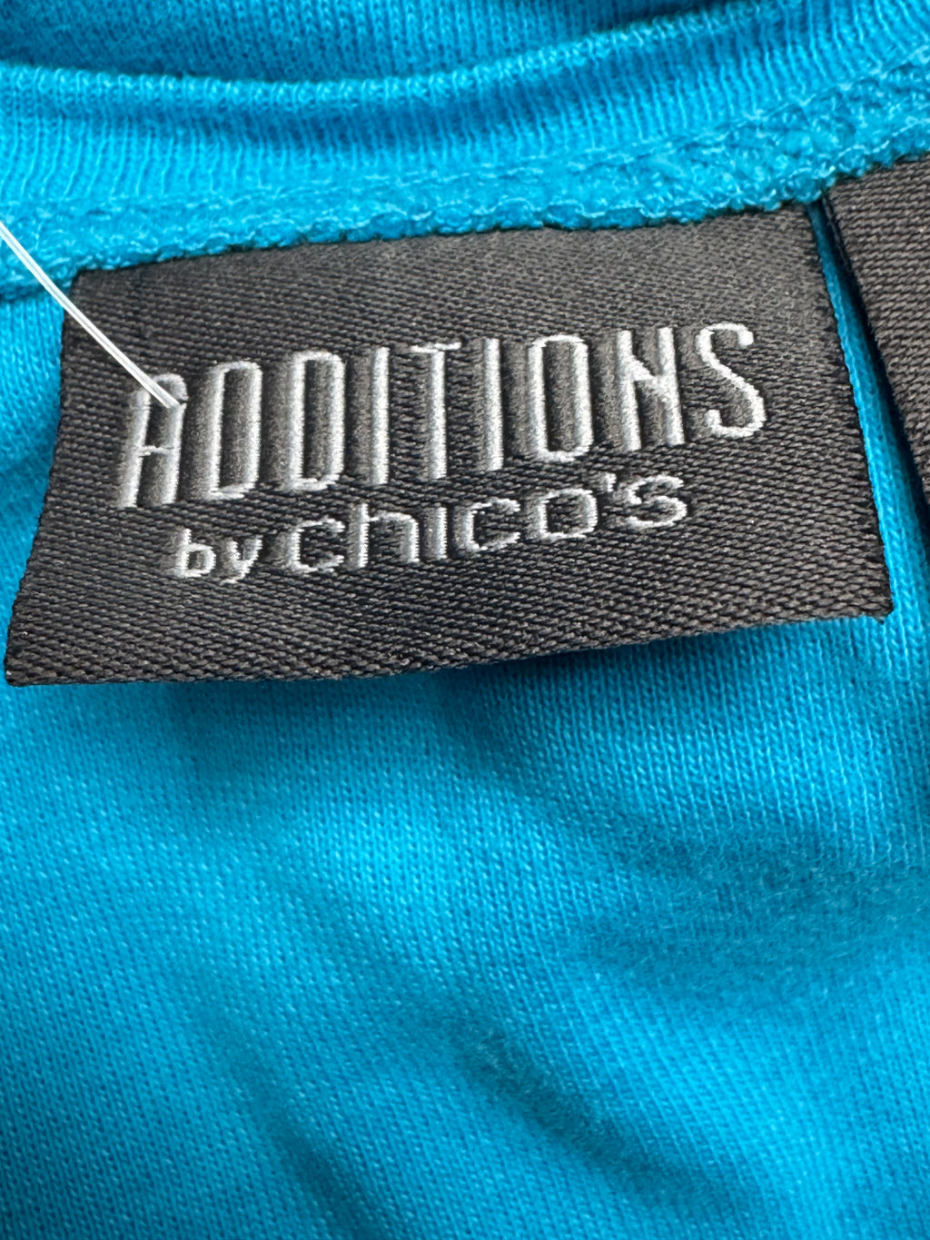 Chico's Additions Turquoise Scoop Neck Tank Top Size 2 / Large 100% Cotton