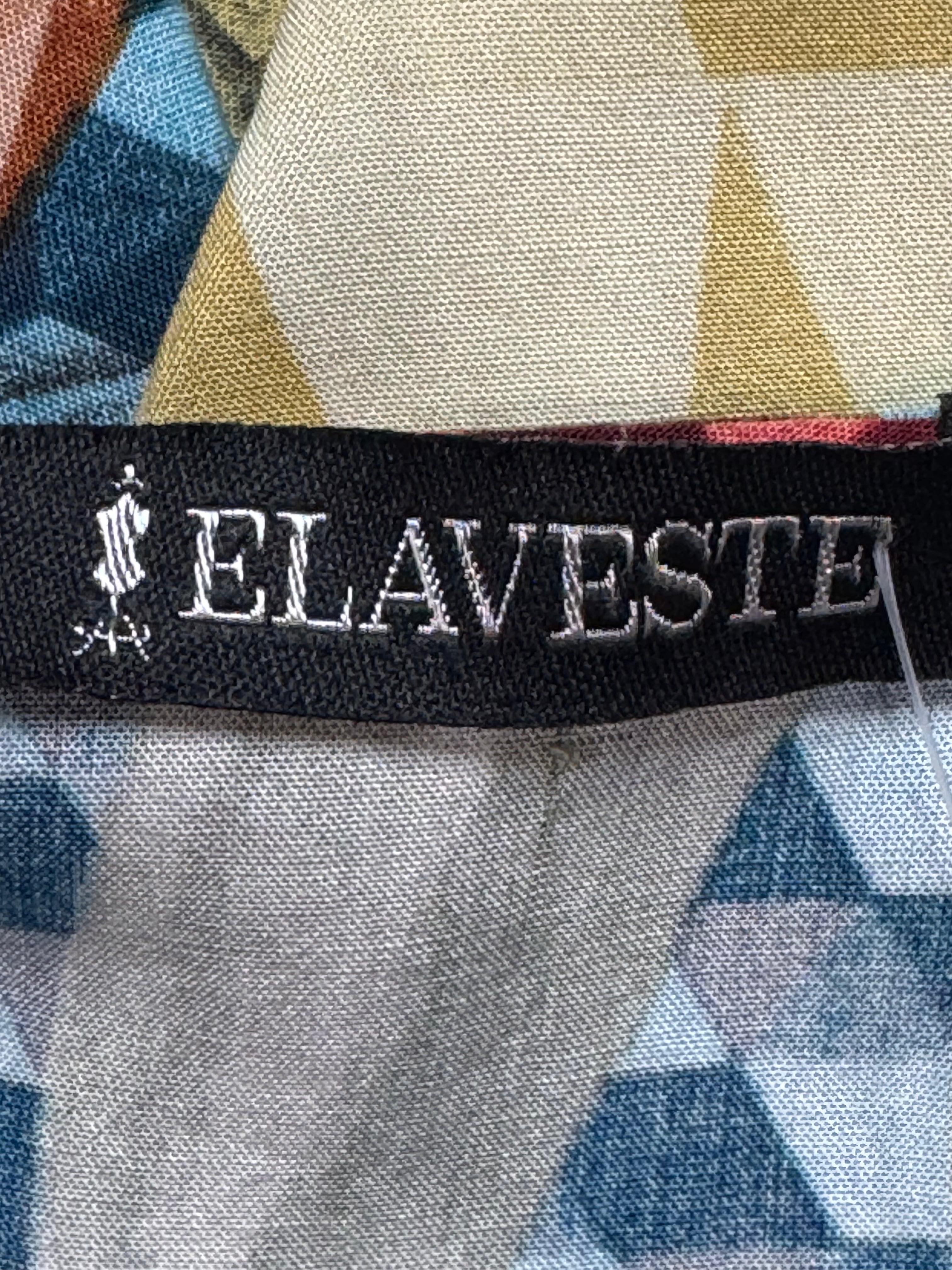 ELAVESTE Brazil Tropical Patchwork Tie-Front Cami Tank Top | Size Large (46)