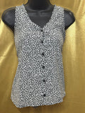 Soprano Leopard Print Sleeveless V-Neck Button-Up Blouse XL