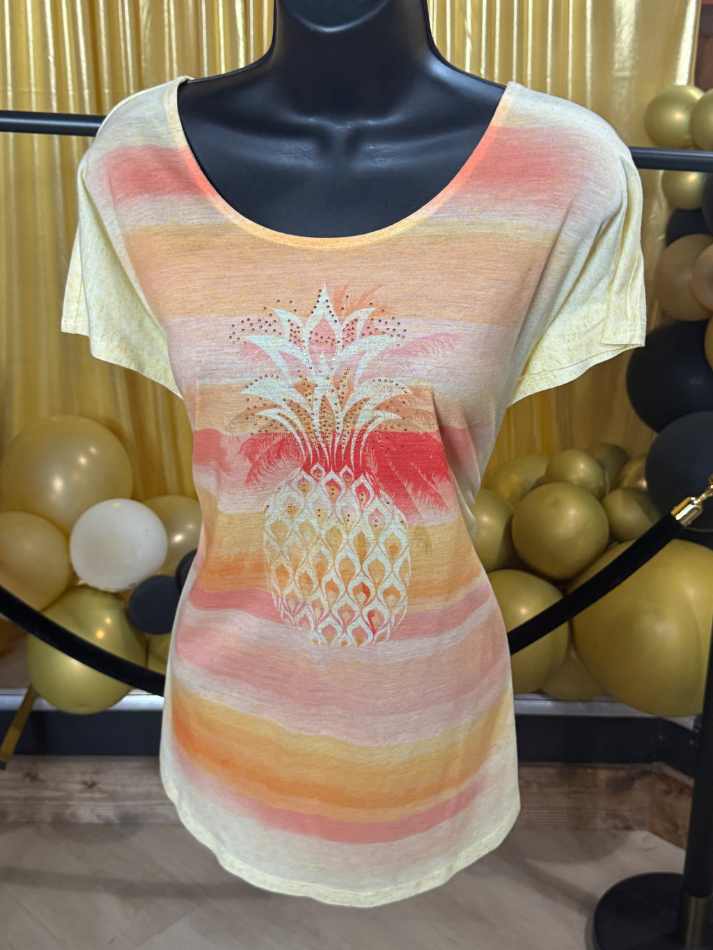 Energe Yellow Short Sleeve Blouse Size XL