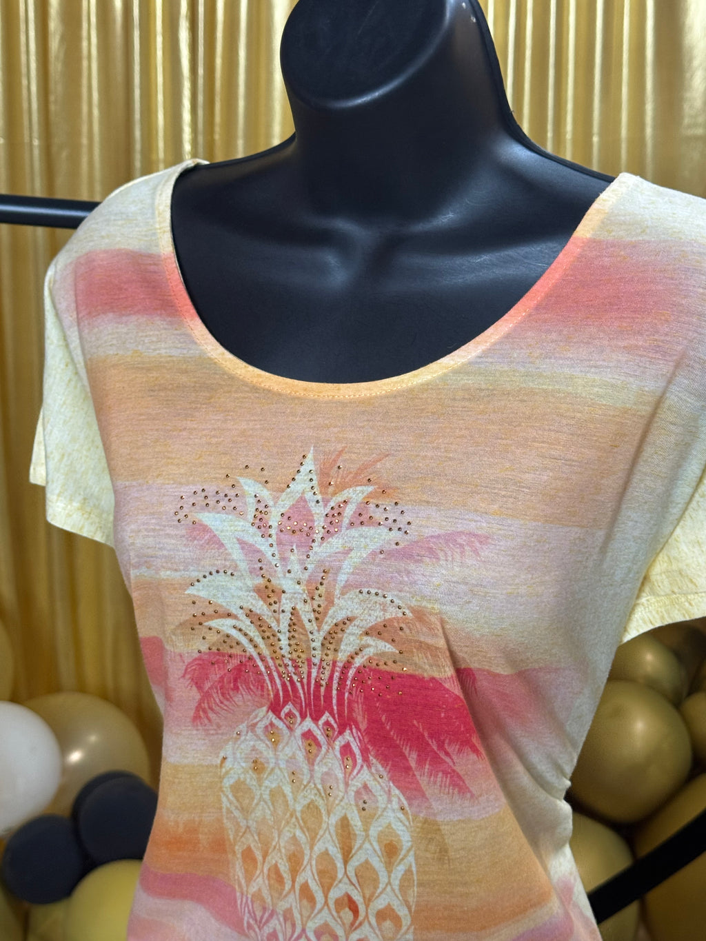 Energe Yellow Short Sleeve Blouse Size XL
