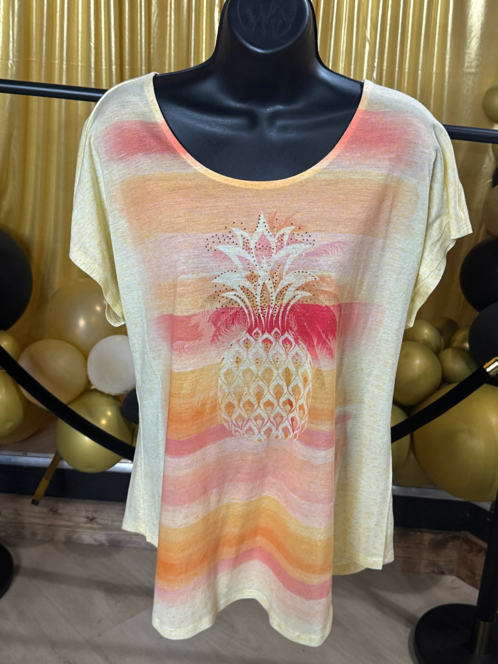 Energe Yellow Short Sleeve Blouse Size XL