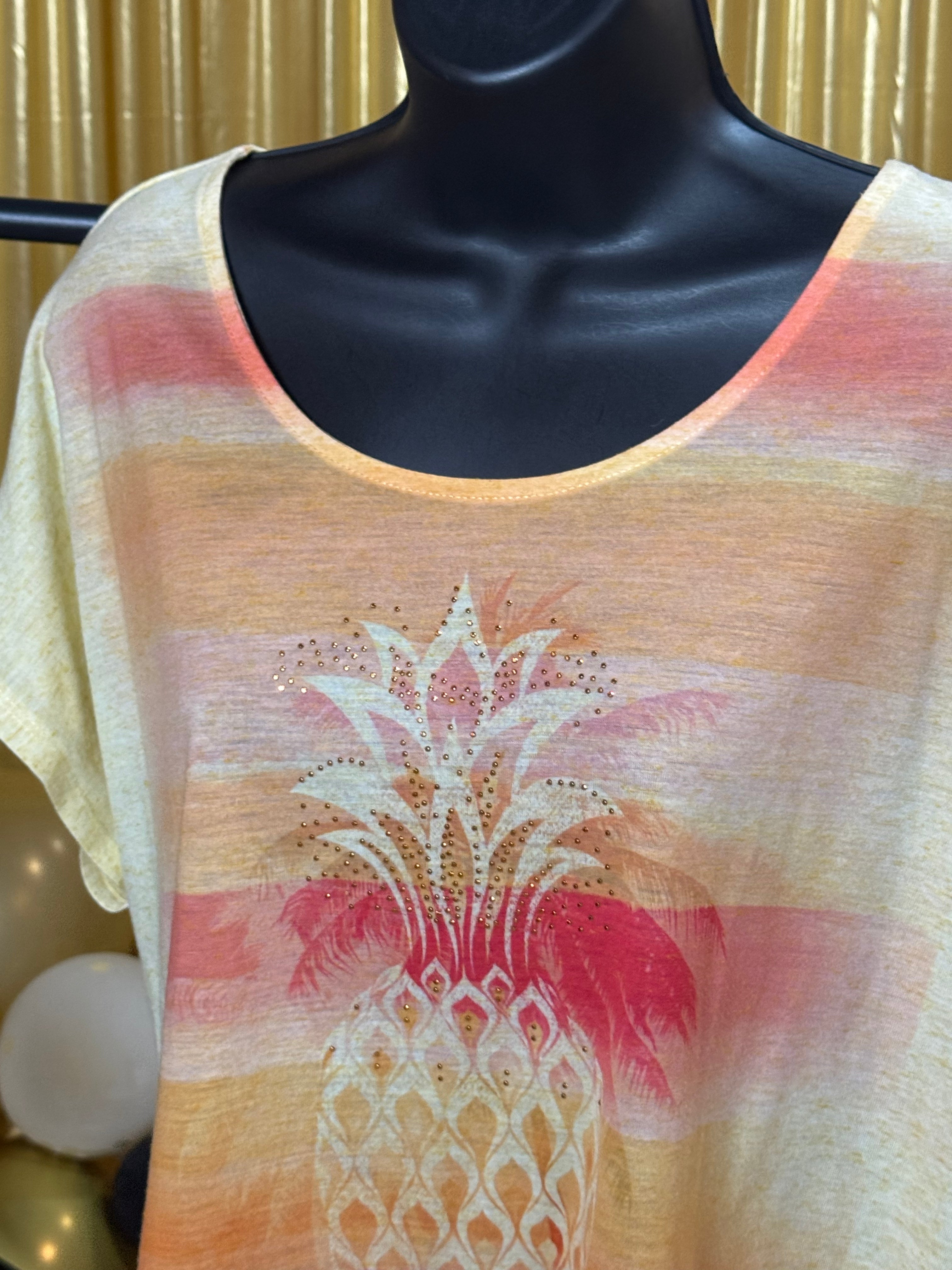 Energe Yellow Short Sleeve Blouse Size XL