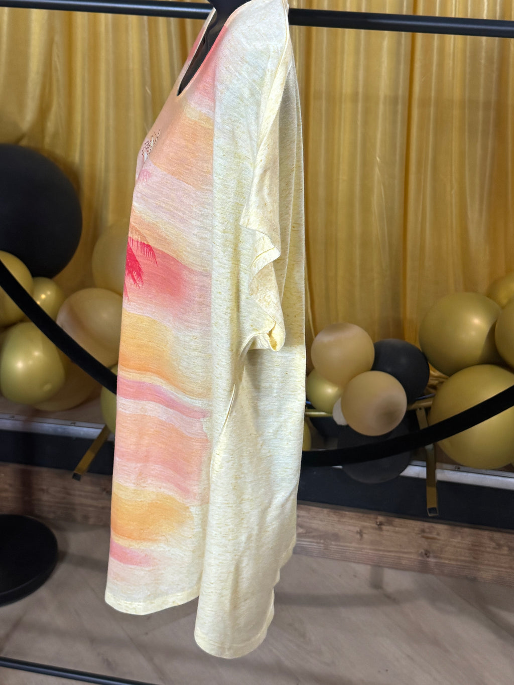 Energe Yellow Short Sleeve Blouse Size XL